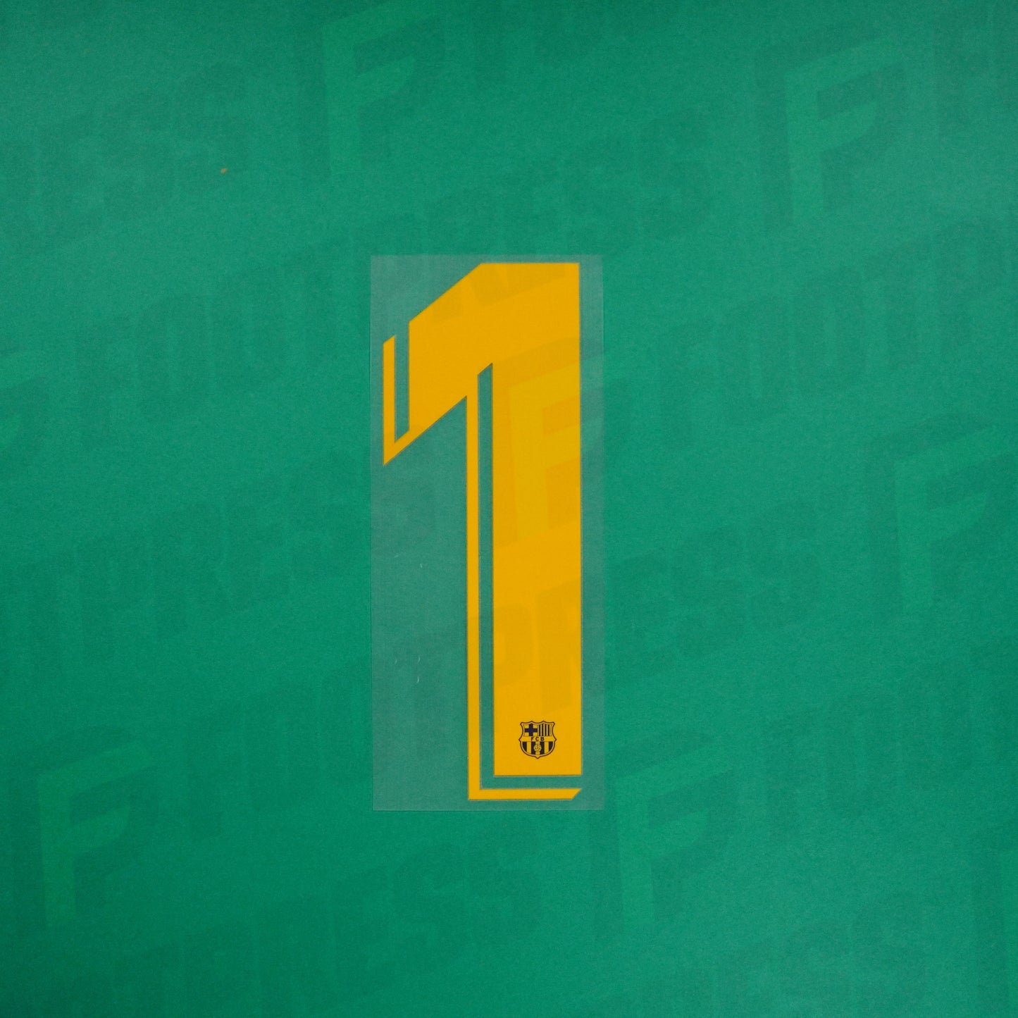 Flocage Officiel - FC Barcelone ENFANT, Grand Chiffre 1, 2019/2020, Home, Jaune