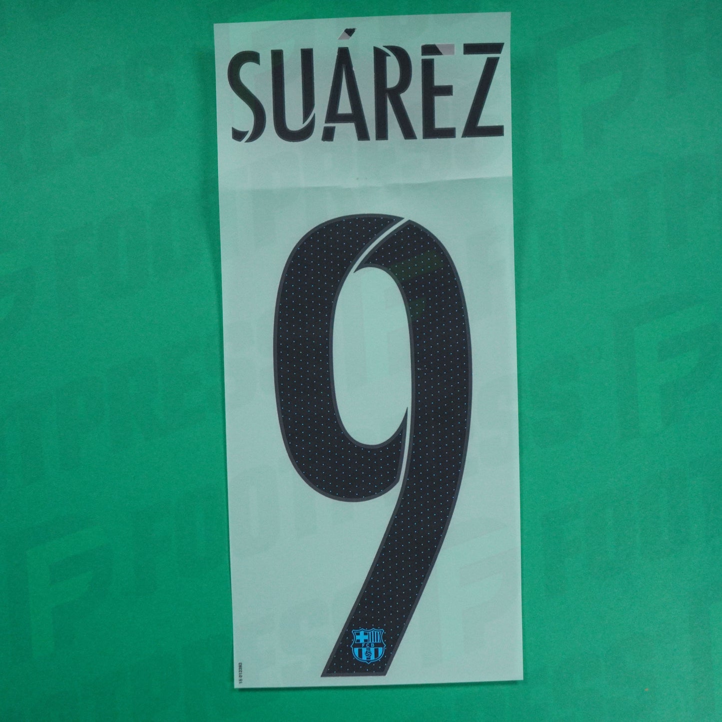 Official Nameset - FC Barcelona, Suarez, 2015/2016, Third, Blue/Light Blue