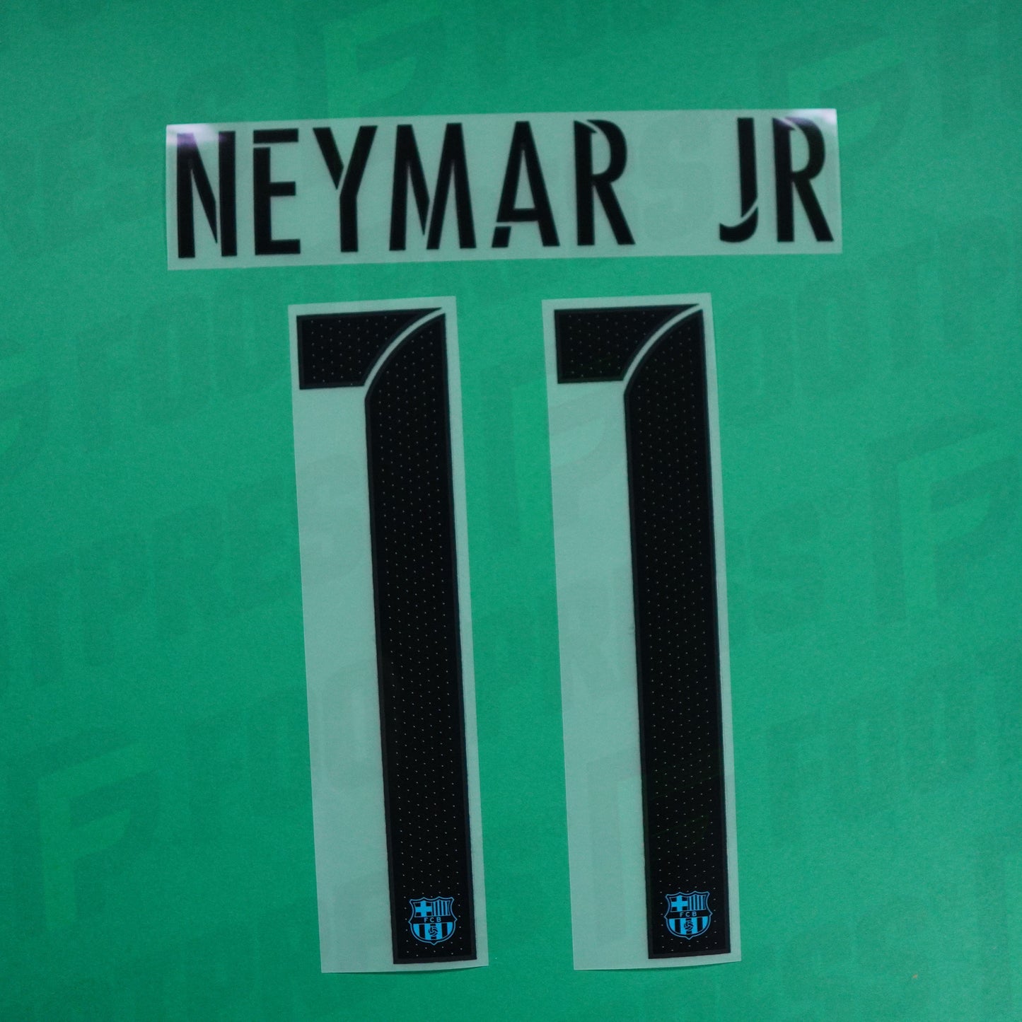 Official Nameset - FC Barcelona, Neymar JR, 2015/2016, Third, Blue/Light Blue
