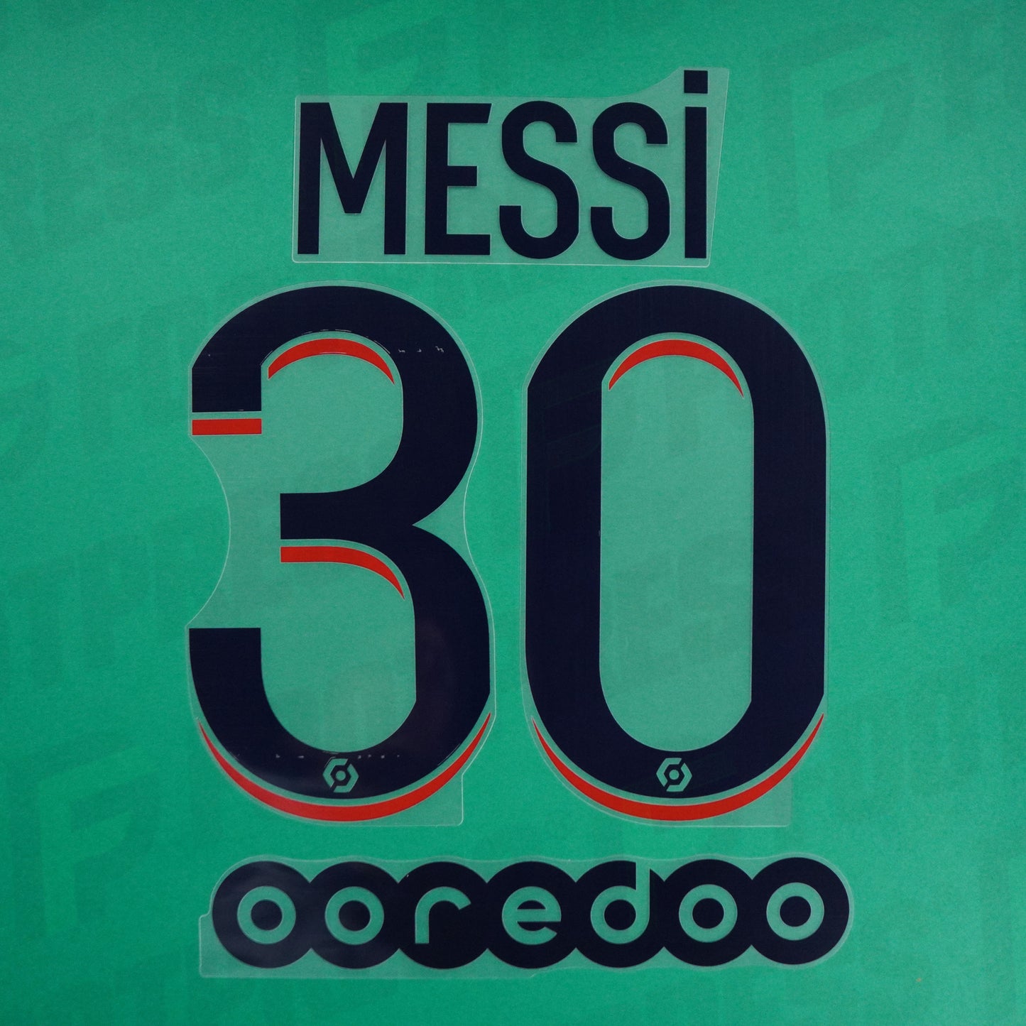 Flocado Oficial - Paris Saint-Germain, Messi, 2021/2022, Cuarta Ligue 1, Azul Oscuro / Blanco (PSG)