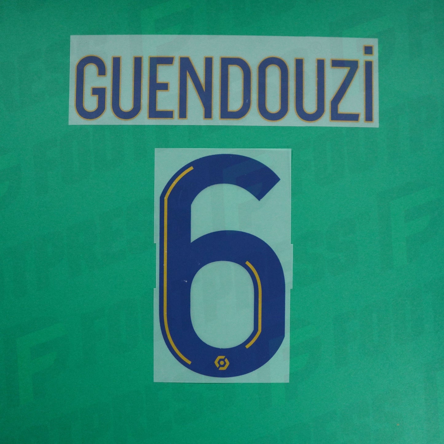 Official Nameset - Olympique de Marseille, Guendouzi, 2022/2023, Home, Dark blue / Gold (OM)