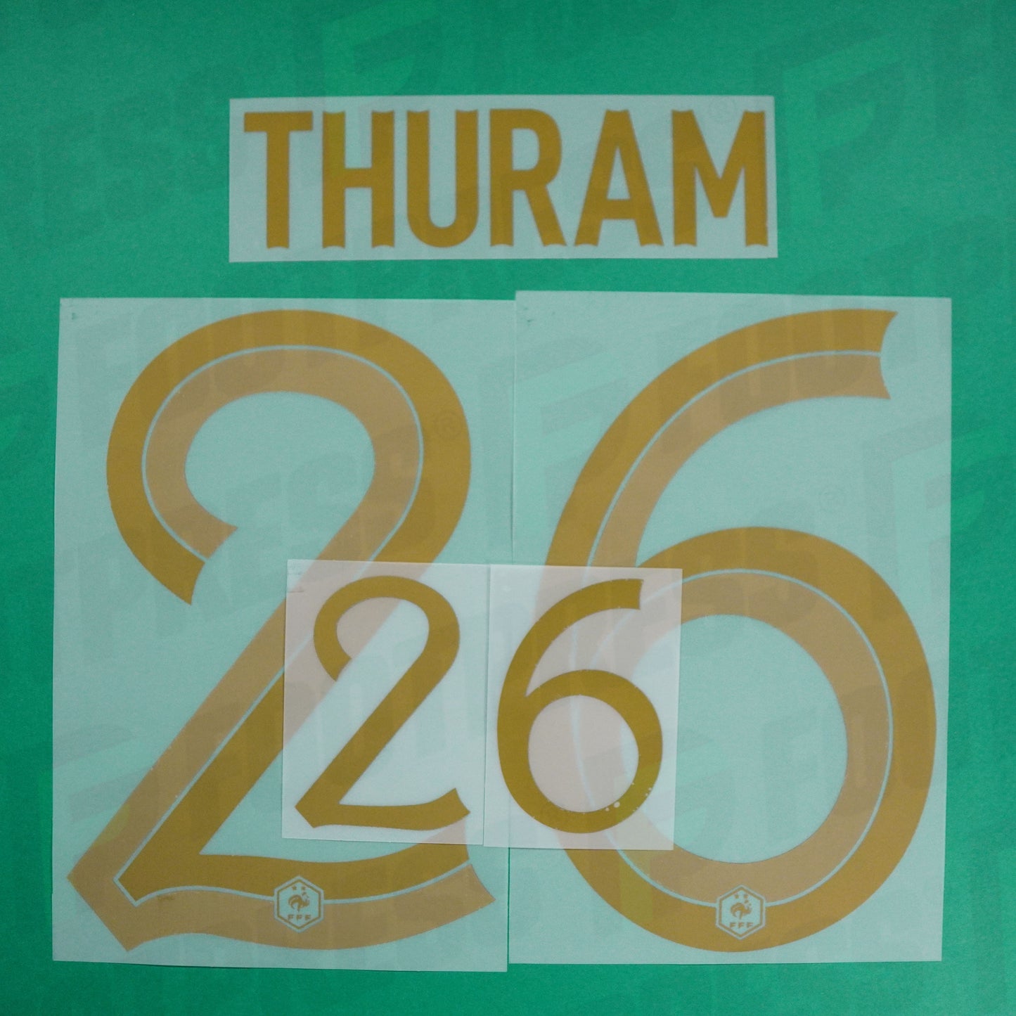 Official Nameset - France, Thuram, 2022, Home, Gold