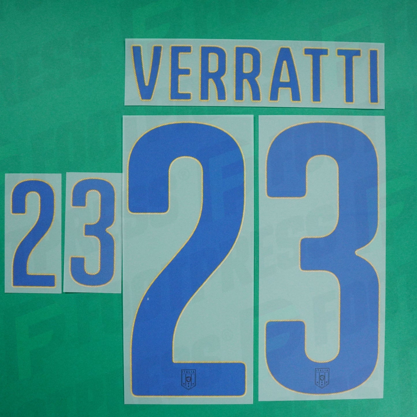 Official Nameset - Italy,Verratti,WC 2014,Away,Blue