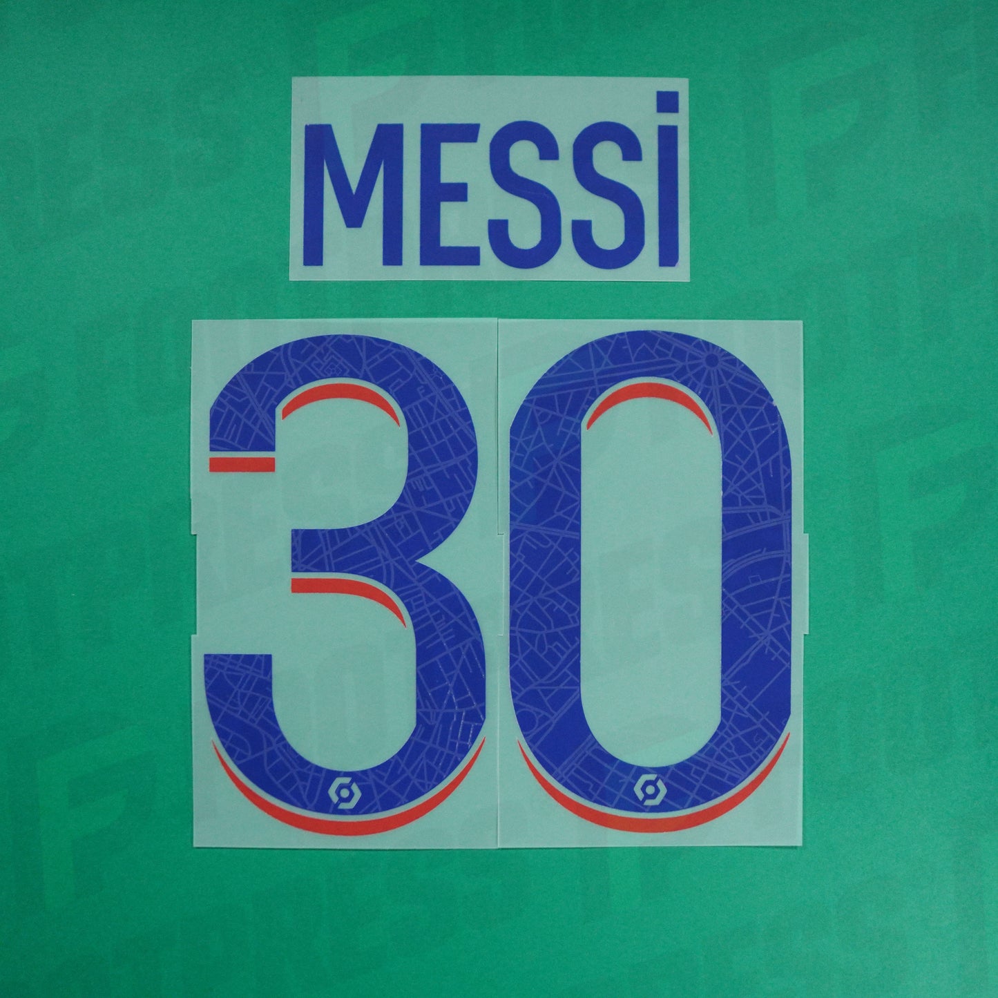 Flocado Oficial - Paris Saint-Germain, Messi, 2022/2023, Tercera, Azul/Rojo (PSG)