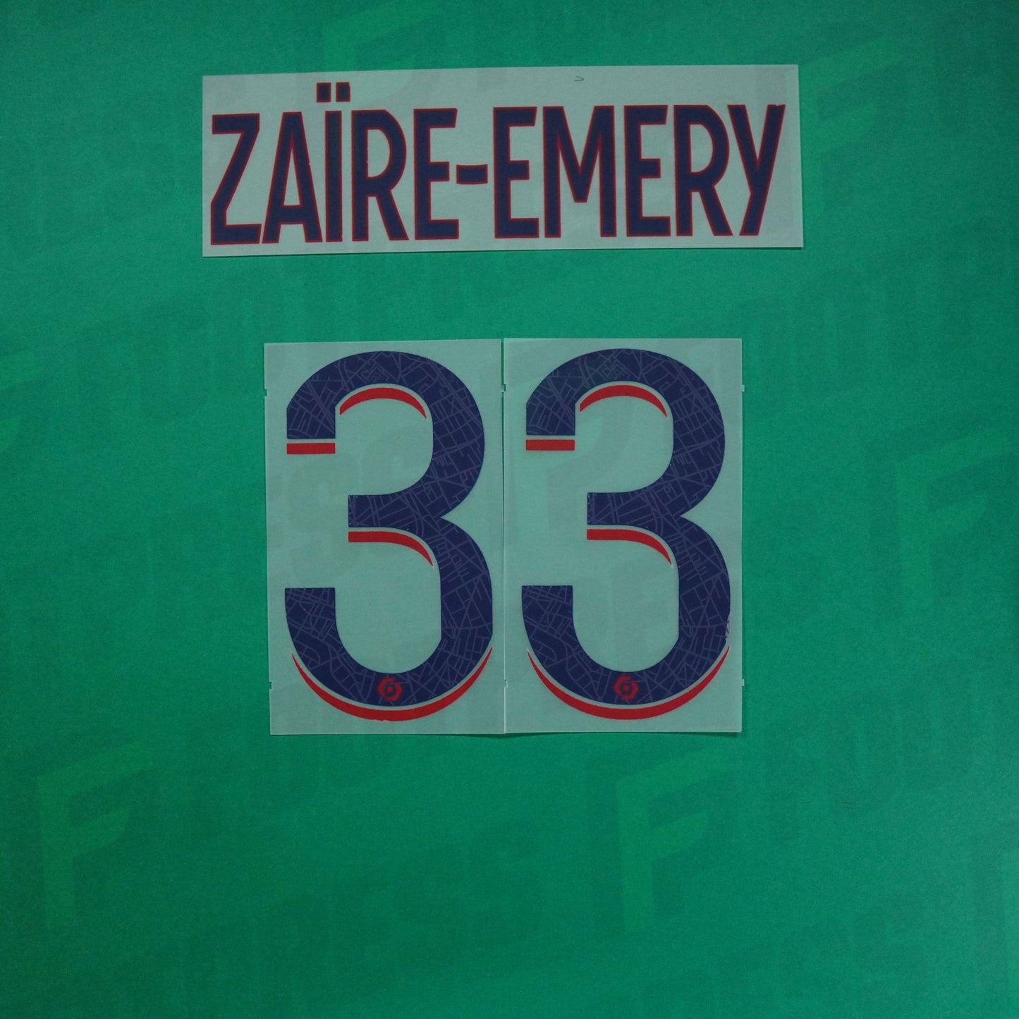 Flocage Officiel - Paris Saint-Germain ENFANT, Zaïre-Emery, 2023/2024, Away Junior, Bleu/Rouge