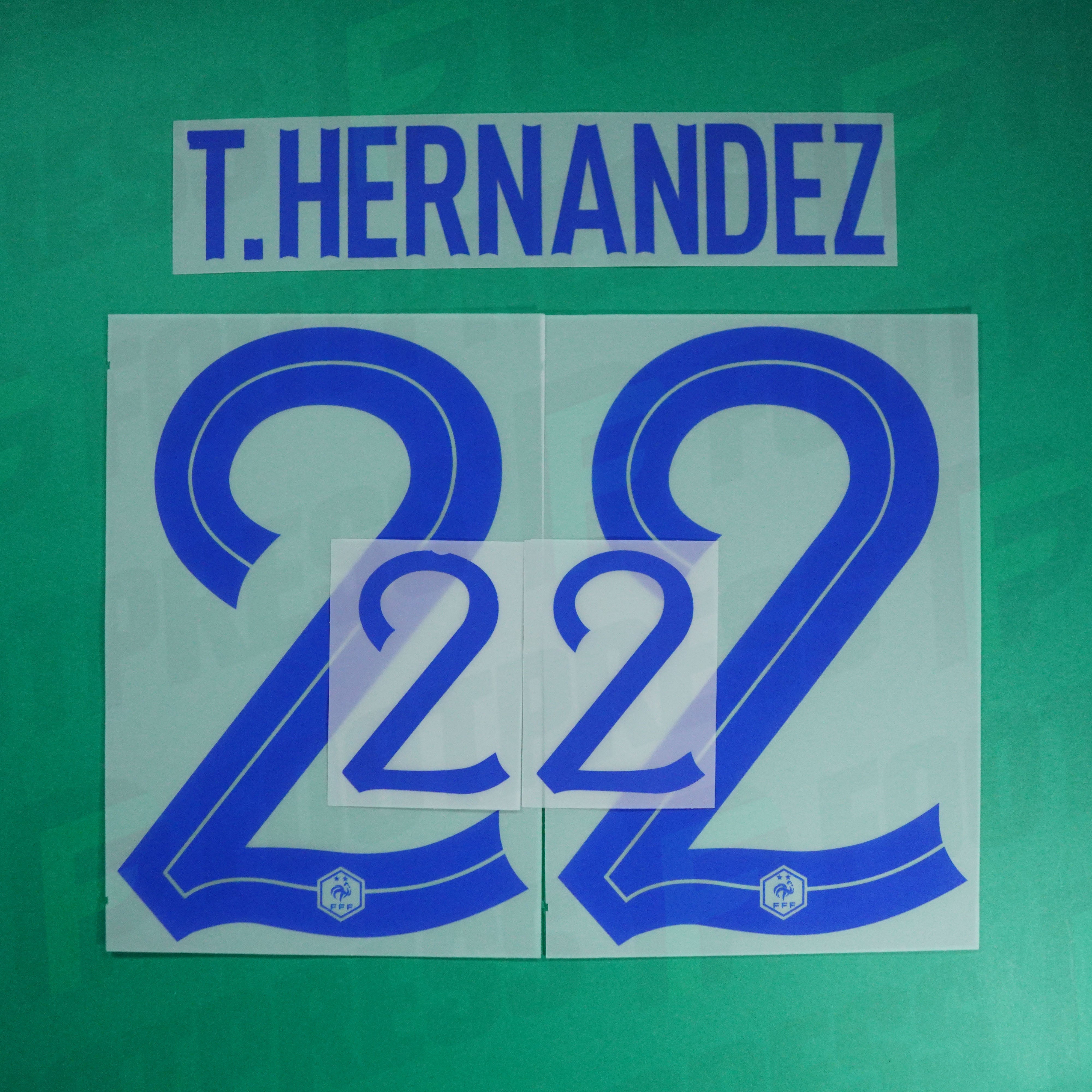 Flocage Officiel - France, Theo Hernandez, 2024, Away, Bleu – Footpress Flocage Officiel - France, Theo Hernandez, 2024, Away, Bleu – Footpress