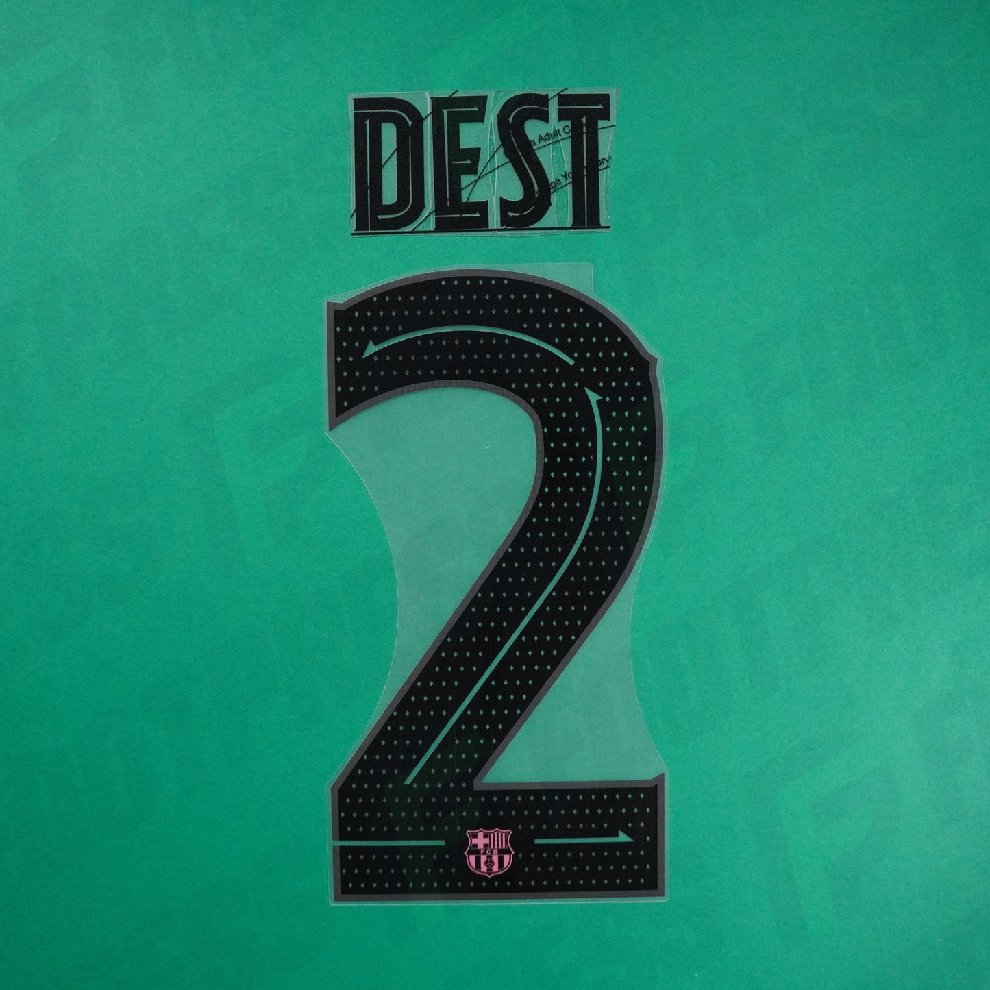 Flocage Officiel - FC Barcelone, Dest, 2020/2021, Third, Noir/Rose