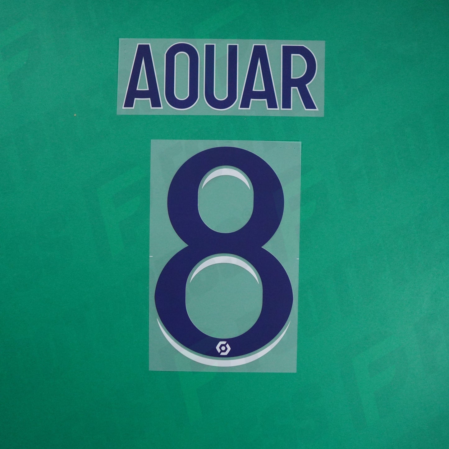 Flocage Officiel - Olympique Lyonnais, Aouar, 2021/2022, Away, Bleu/Blanc