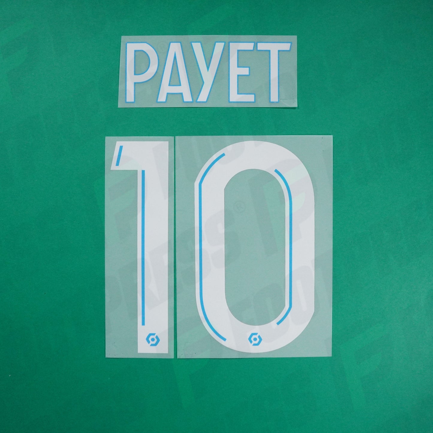 Flocage Officiel - Olympique de Marseille, Payet, 2022/2023, Away, Blanc / Bleu clair (OM)