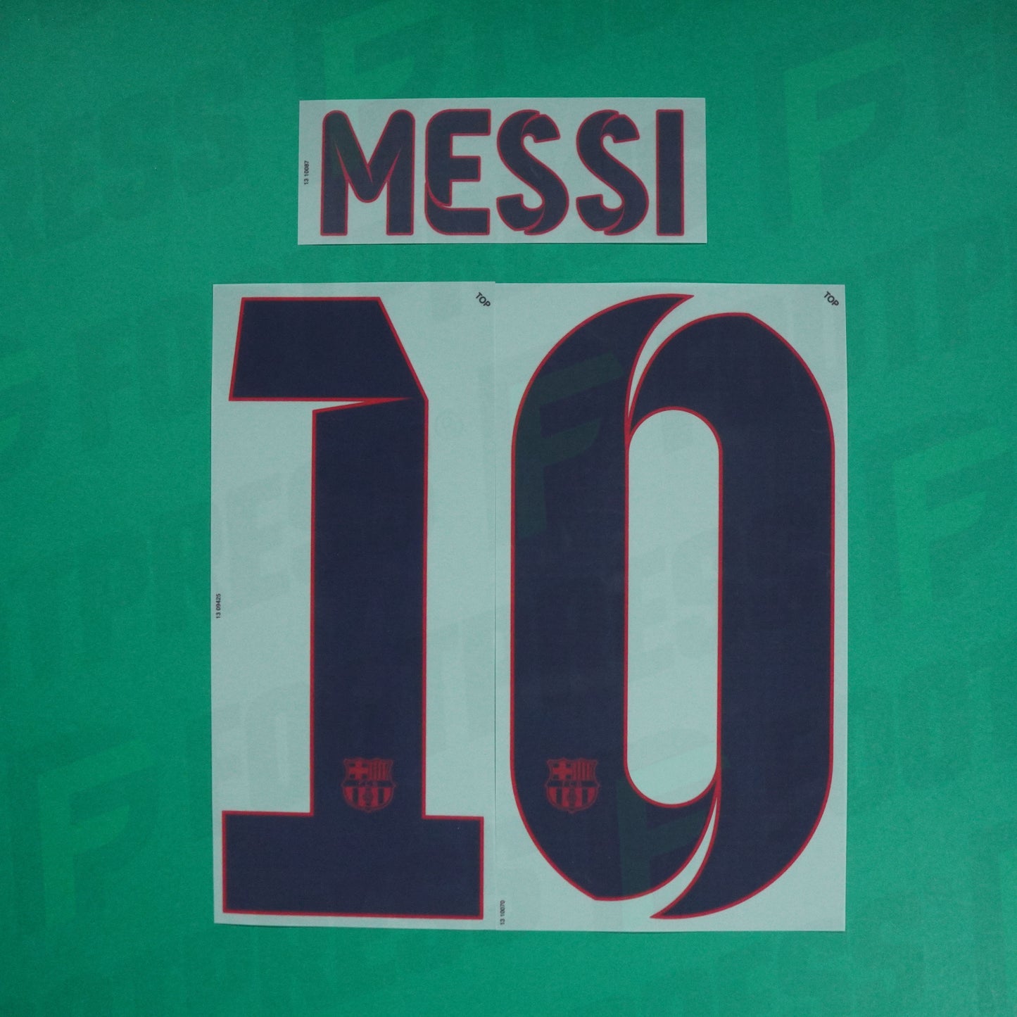 Flocage Officiel - FC Barcelone, Messi, 2013/2014, Away, Bleu/Rouge