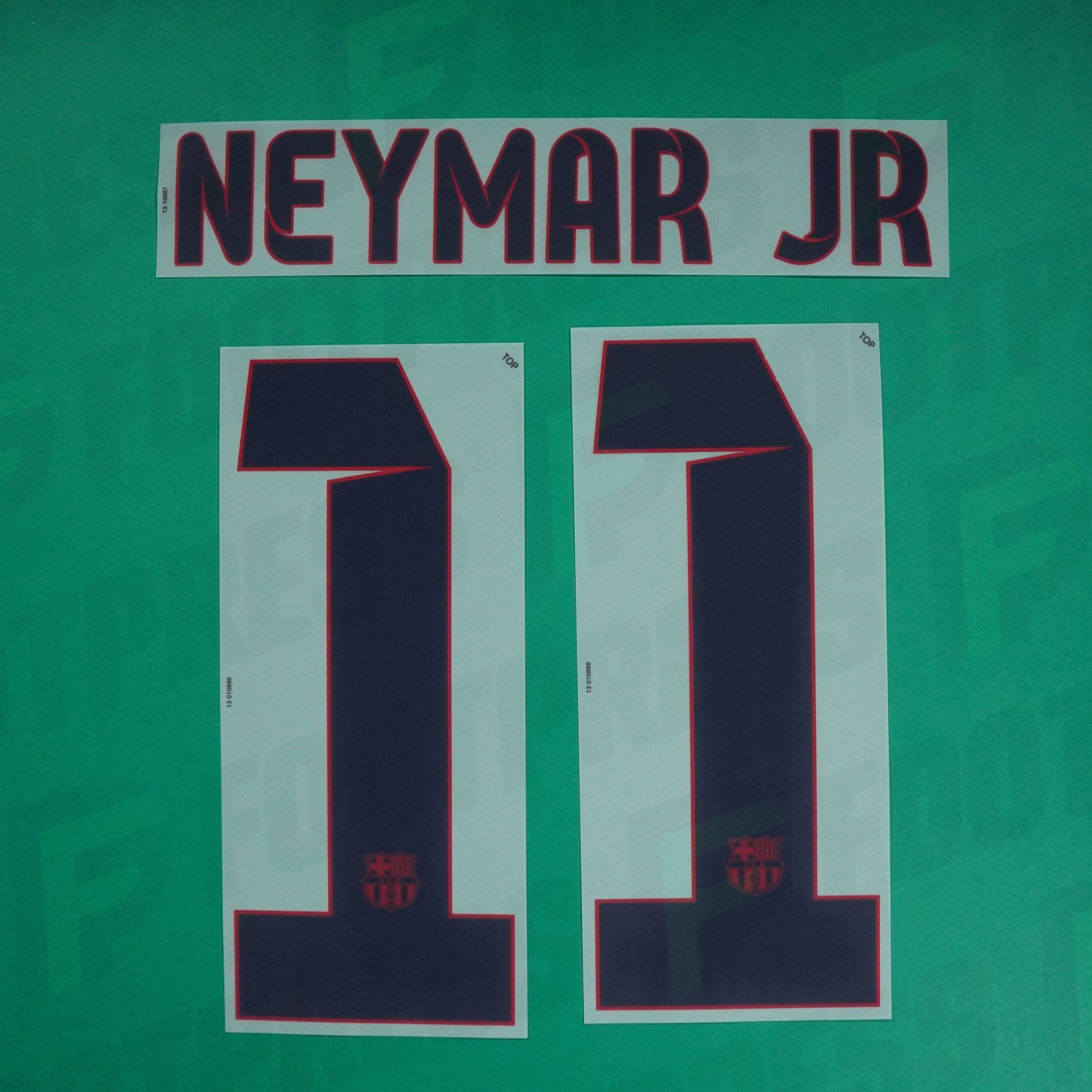 Flocage Officiel - FC Barcelone, Neymar JR, 2013/2014, Away, Bleu/Rouge