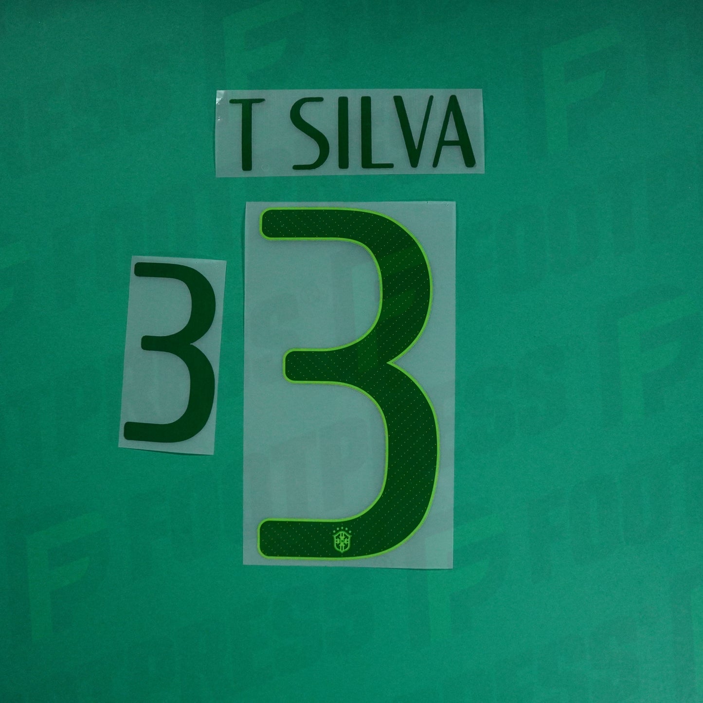 Flocage Officiel - Brésil ENFANT, Thiago Silva, 2014, Home JUNIOR, Vert