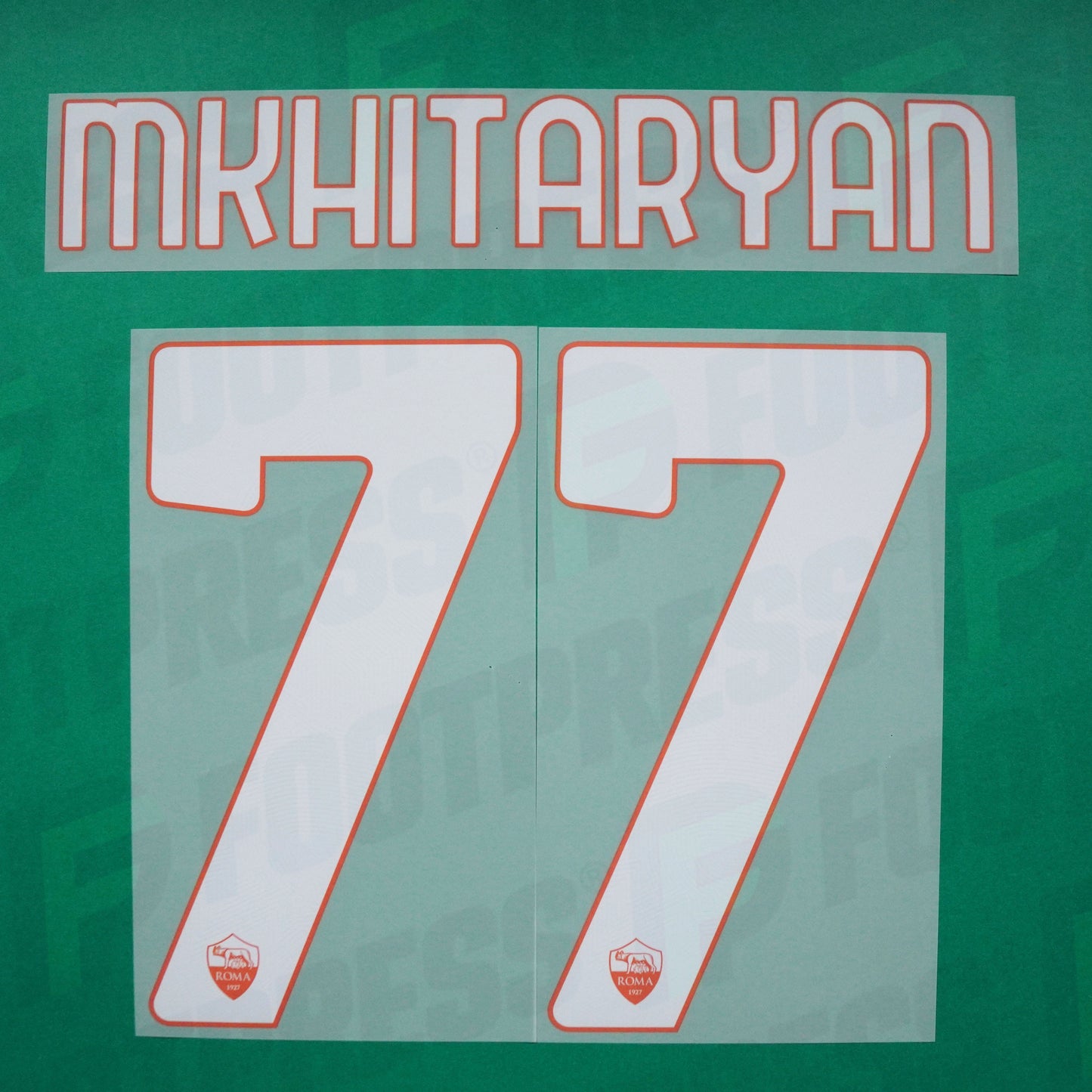 Flocage Officiel - As Roma, Mkhitaryan, 2020/2021, Home, Blanc/Orange