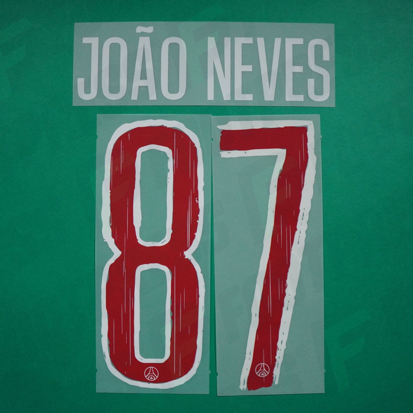 Flocage Officiel, Paris Saint-Germain, João Neves, 2024/2025, Home LDC, Blanc/Rouge