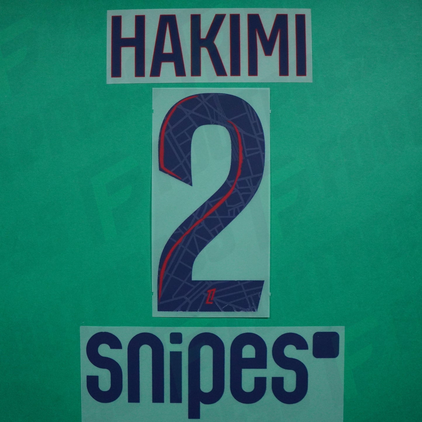 Flocage Officiel, Paris Saint-Germain, Hakimi, 2024/2025, Away + Snipes, Bleu/Rouge