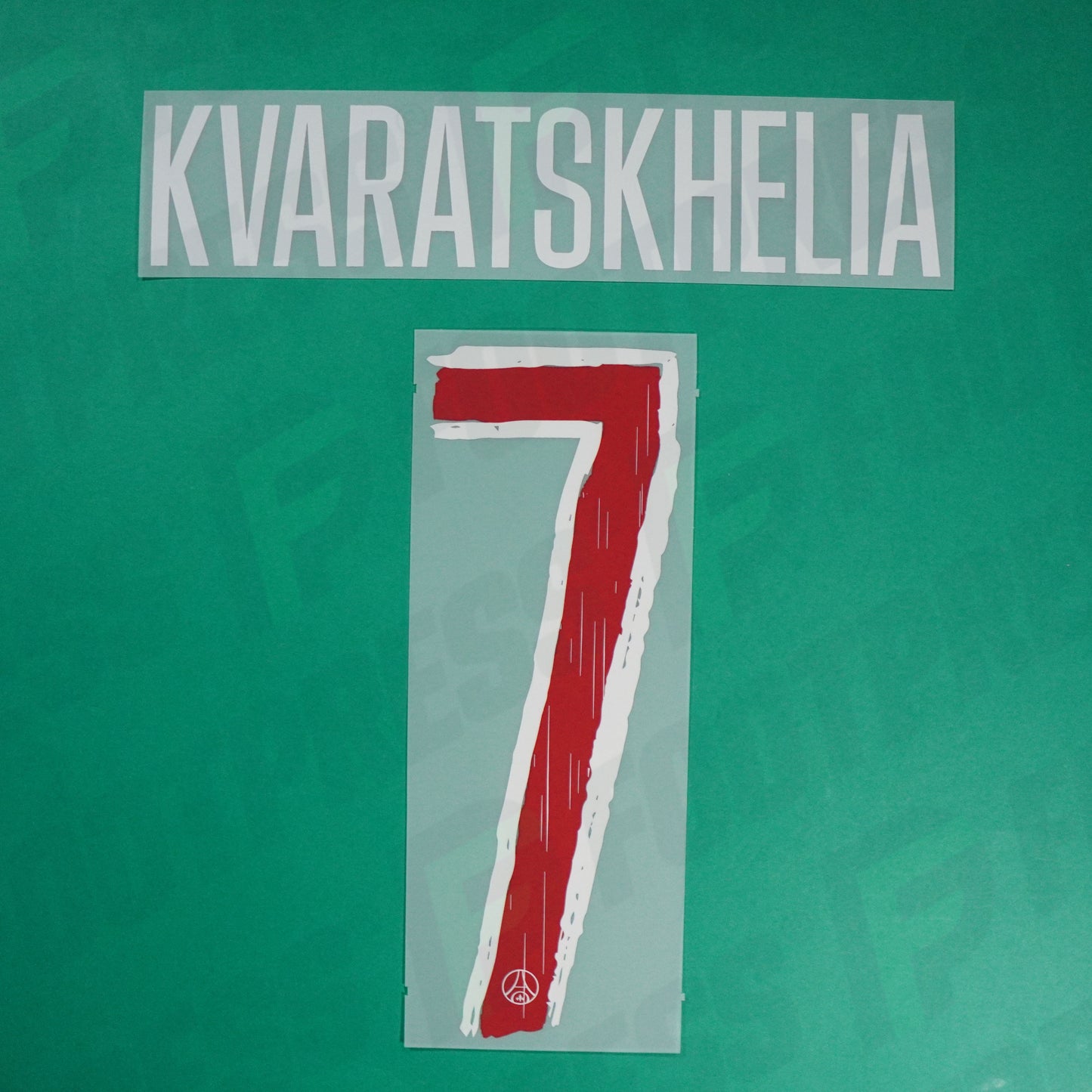 Flocage Officiel, Paris Saint-Germain, Kvaratskhelia, 2024/2025, Home LDC, Blanc/Rouge