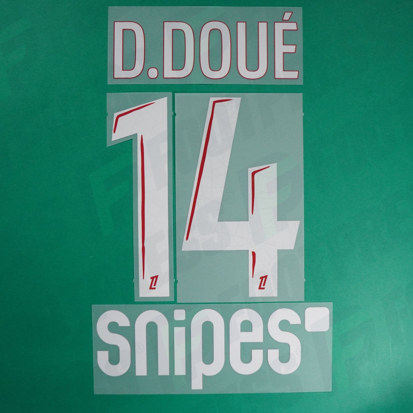 Flocage Officiel, Paris Saint-Germain, Désiré Doué, 2024/2025, Home + Snipes, Blanc/Rouge