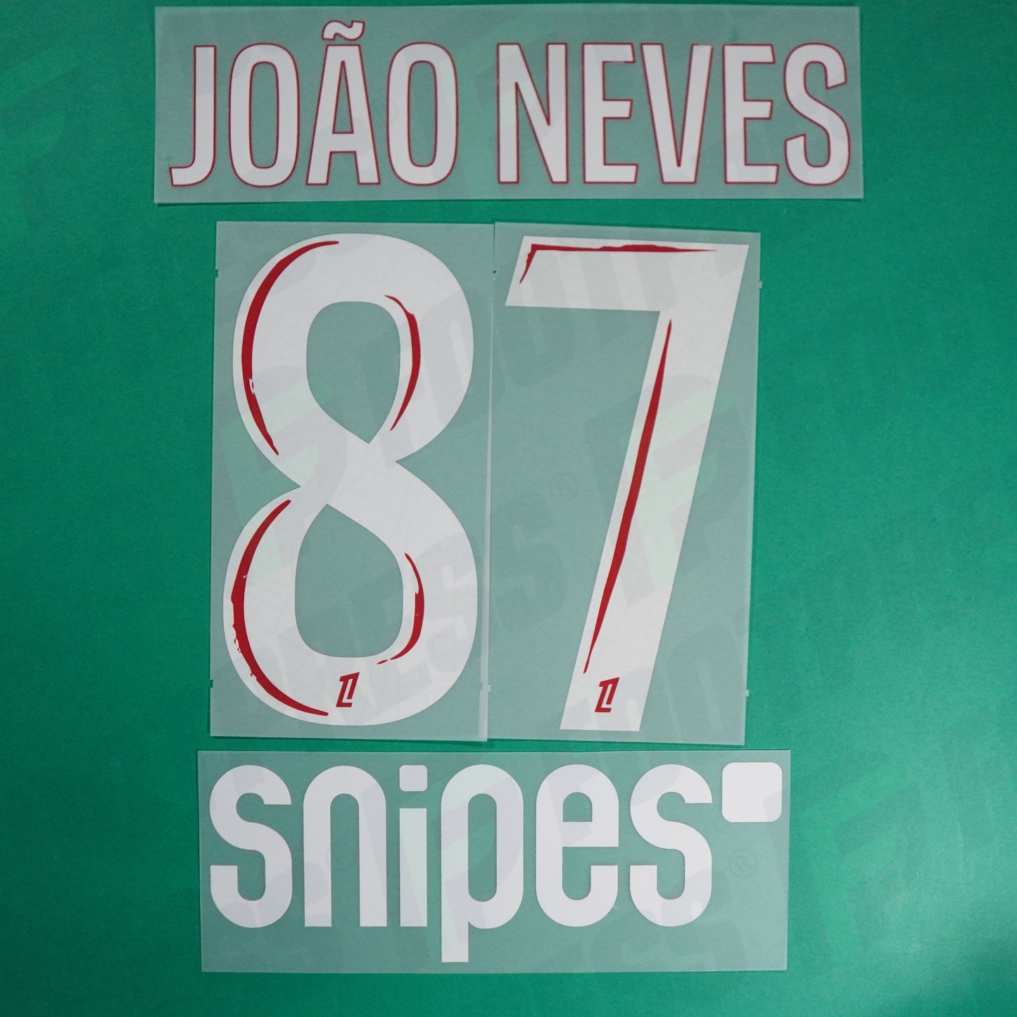 Flocage Officiel, Paris Saint-Germain, João Neves, 2024/2025, Home + Snipes, Blanc/Rouge