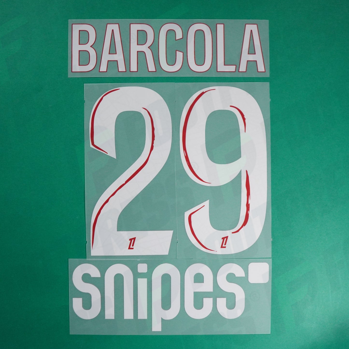 Flocage Officiel, Paris Saint-Germain, Barcola, 2024/2025, Home + Snipes, Blanc/Rouge