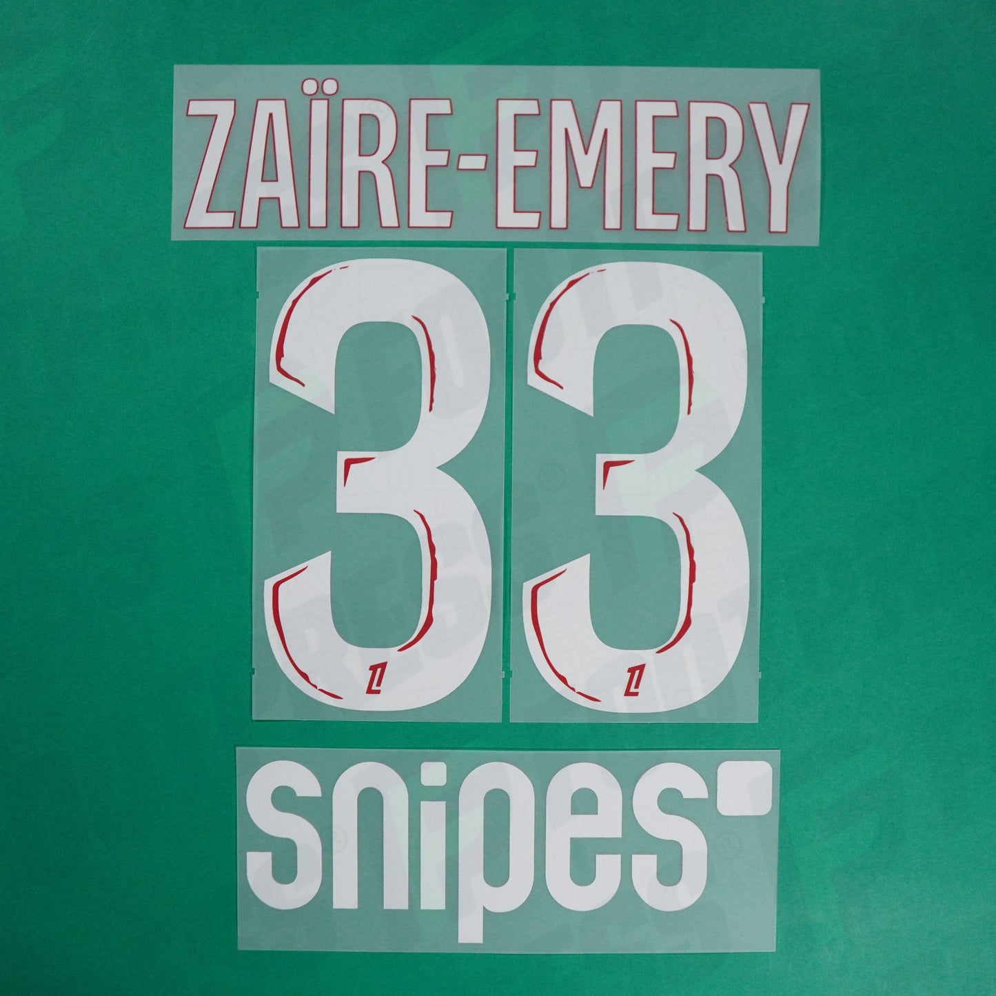 Flocage Officiel - Paris Saint-Germain, Zaïre-Emery, 2024/2025, Home + Snipes, Blanc/Rouge