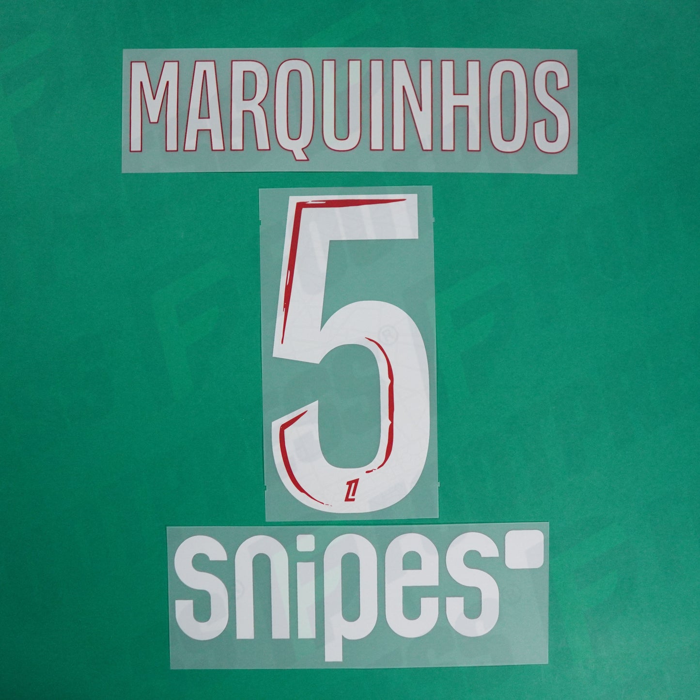 Flocage Officiel - Paris Saint-Germain, Marquinhos, 2024/2025, Home + Snipes, Blanc/Rouge