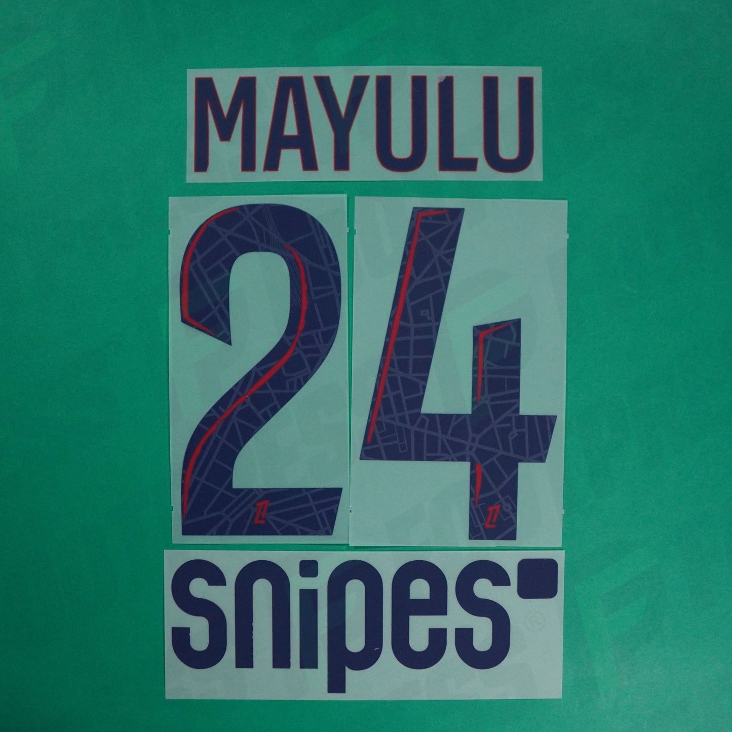 Flocage Officiel - Paris Saint-Germain, Mayulu, 2024/2025, Away + Snipes, Bleu/Rouge