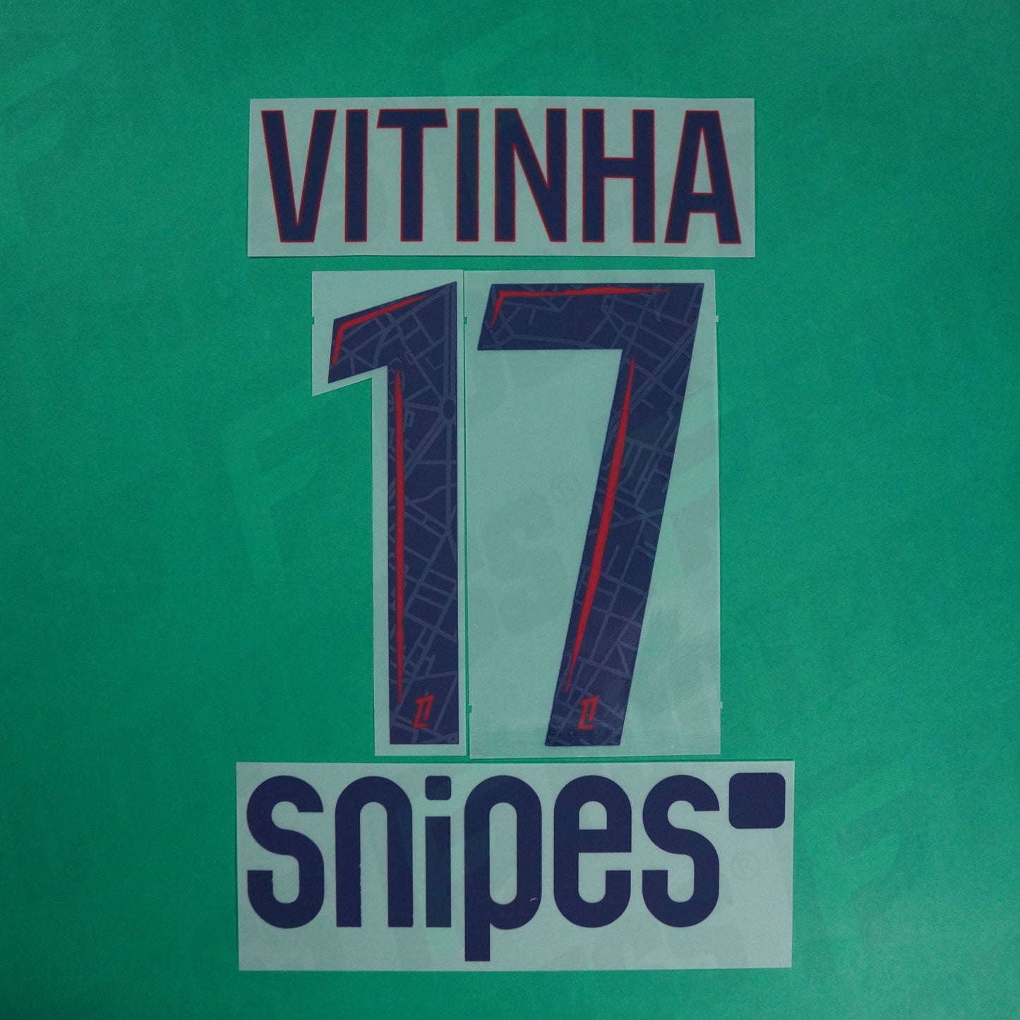Flocage Officiel - Paris Saint-Germain, Vitinha, 2024/2025, Away + Snipes, Bleu/Rouge