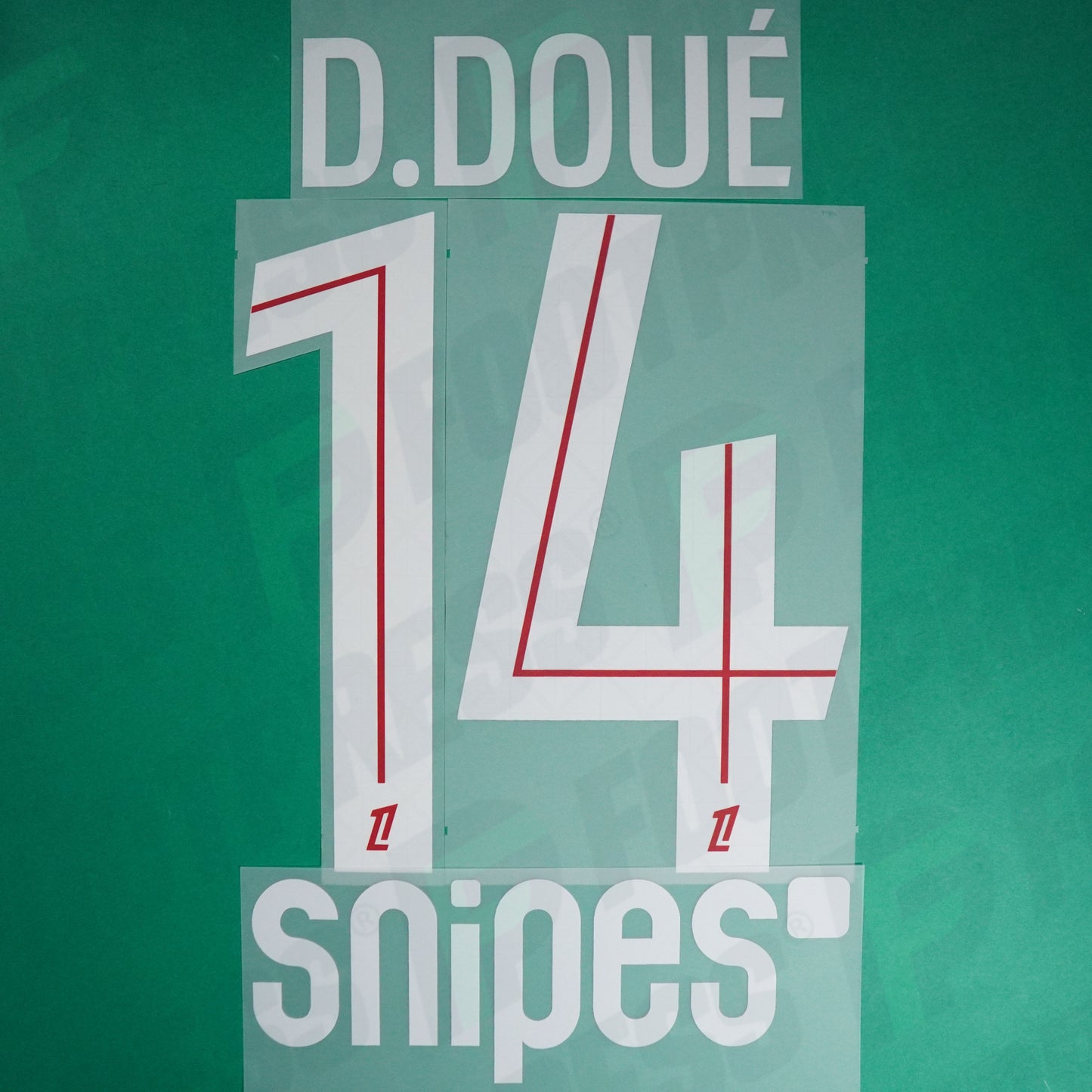 Flocage Officiel - Paris Saint-Germain, Désiré Doué, 2025/2026, Home + Snipes, Blanc/Rouge