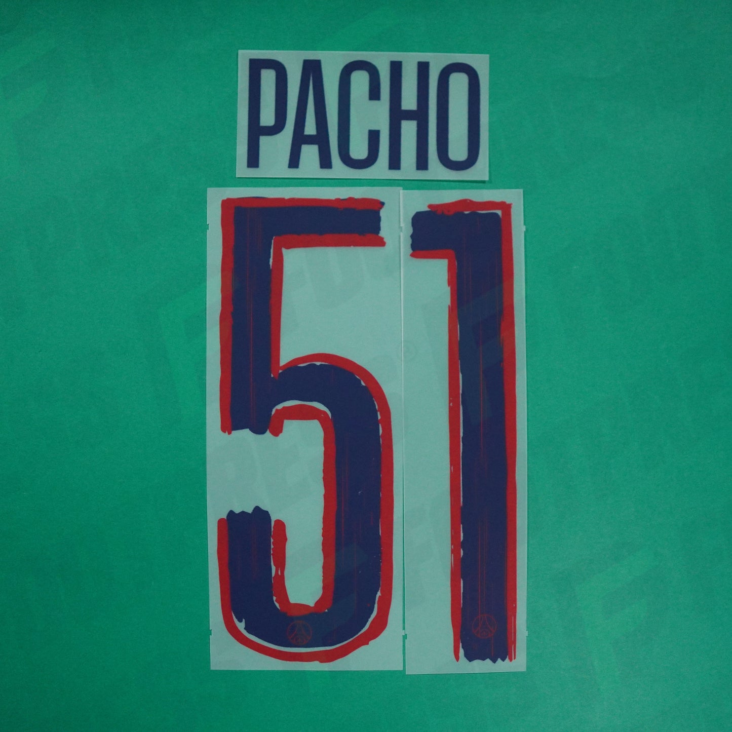 Flocage Officiel - Paris Saint-Germain, Pacho, 2024/2025, Away LDC, Bleu/Rouge
