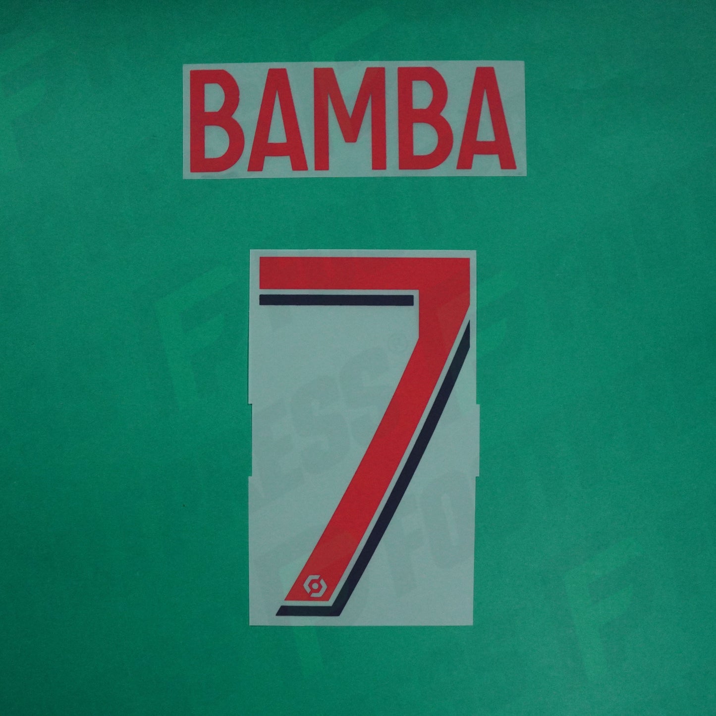 Flocage Officiel - Lille OSC, Bamba, 2022/2023, Away, Rouge/Bleu