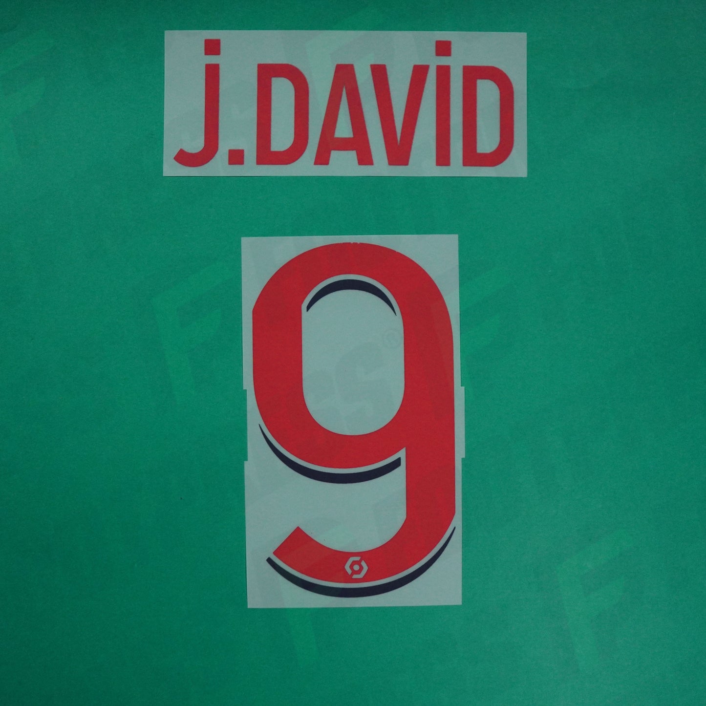Flocage Officiel - Lille OSC, David, 2022/2023, Away, Rouge/Bleu