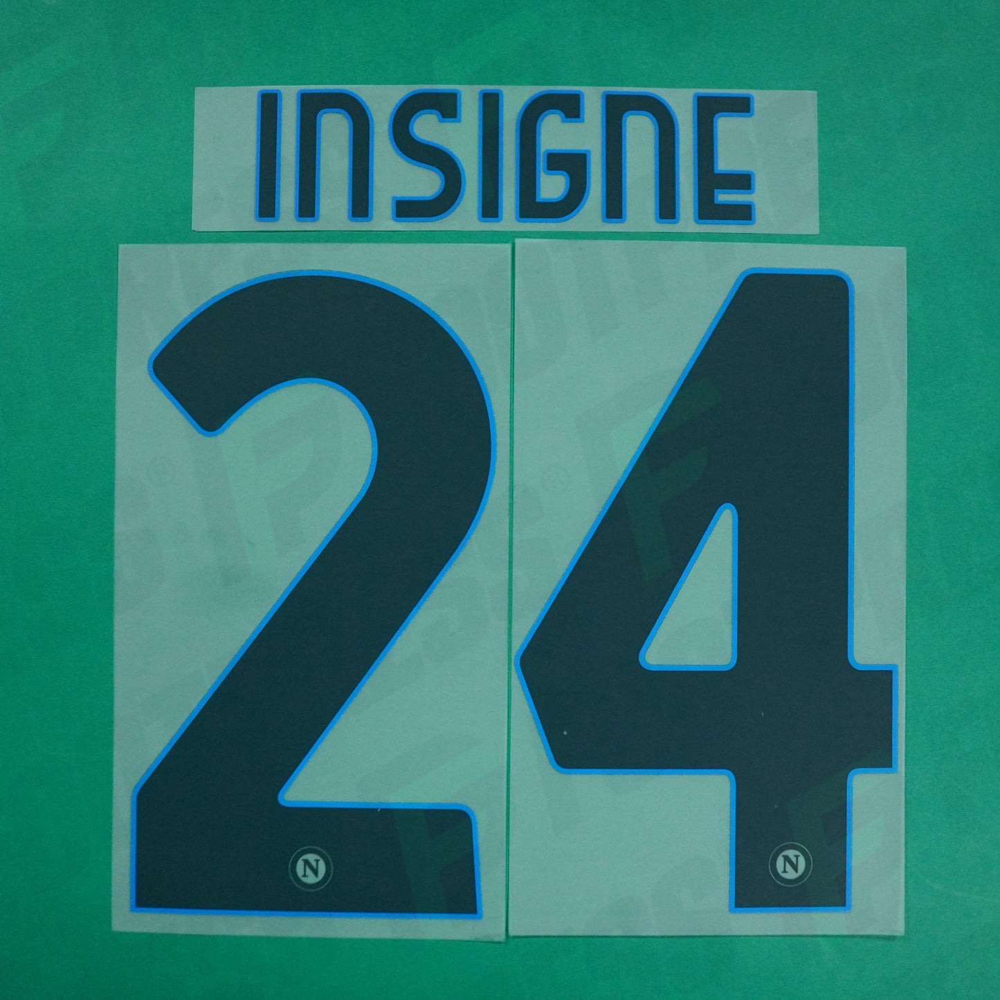 Flocage Officiel - Naples SSC, Insigne, 2020/2021, Away, Gris vert/Bleu clair