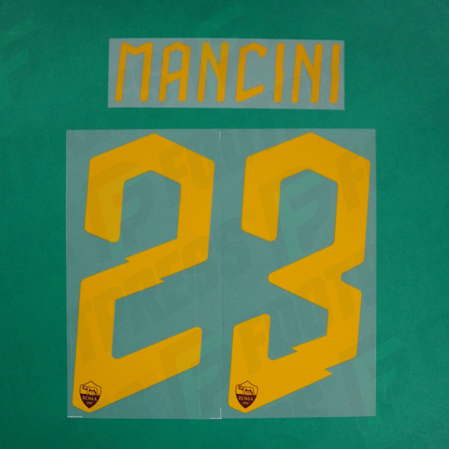 Flocage Officiel - AS Roma, Mancini, 2019/2020, Home, Jaune