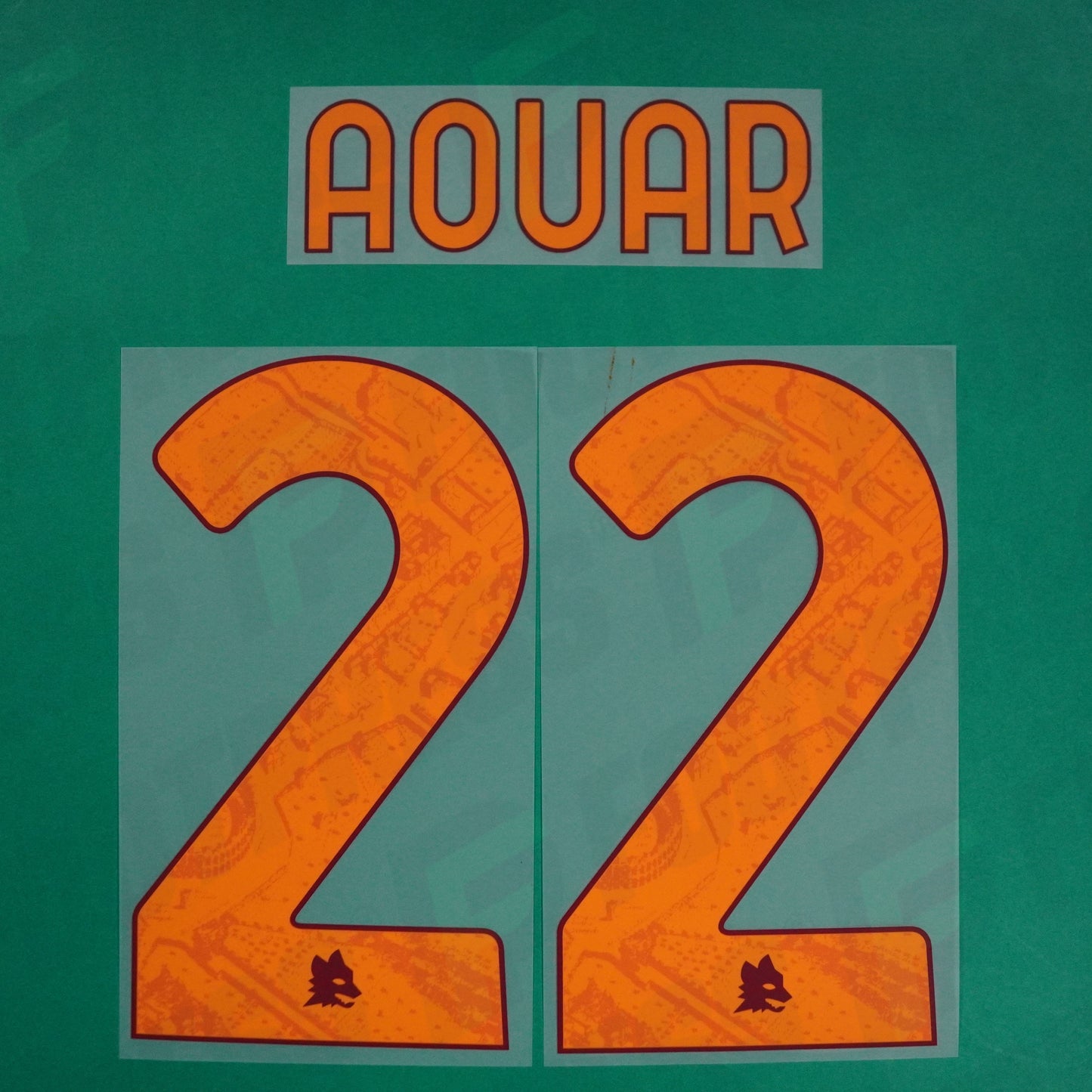 Flocage Officiel - AS Roma, Aouar, 2023/2024, Home/Third, Orange/Bordeaux