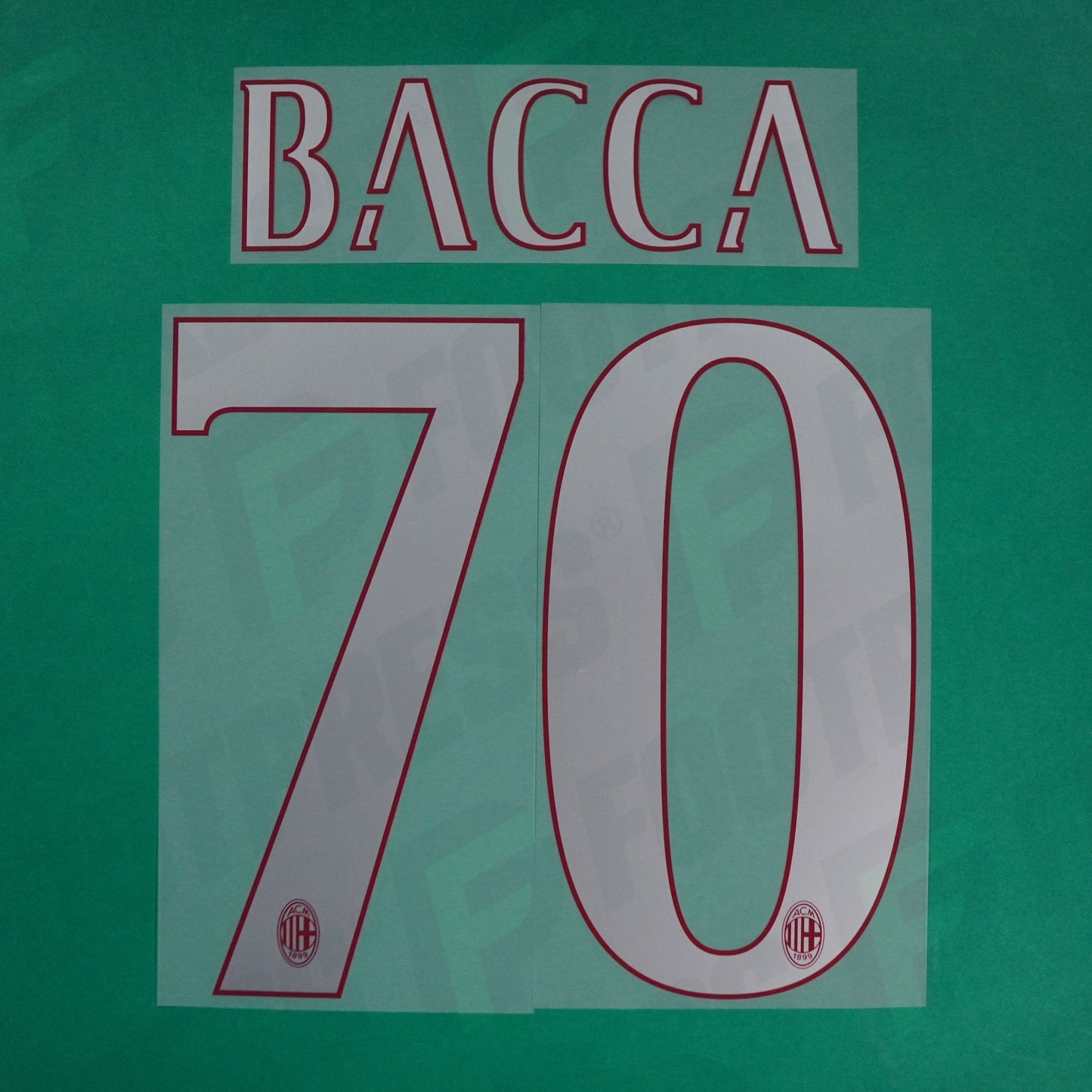 Flocage Officiel - AC Milan, Bacca, 2016/2017, Home, Argenté/Rouge