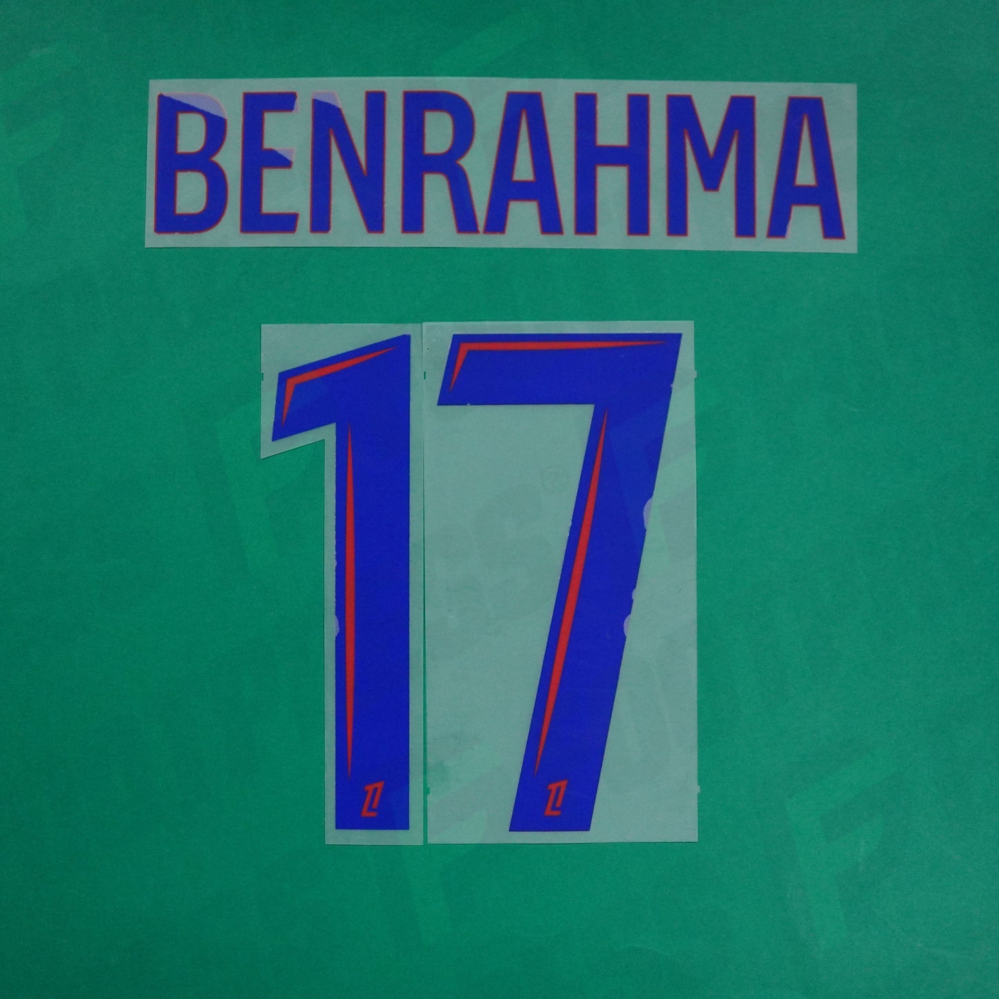 Flocage Officiel - Olympique Lyonnais, Benrahma, 2024/2025, Home, Bleu foncé/Rouge