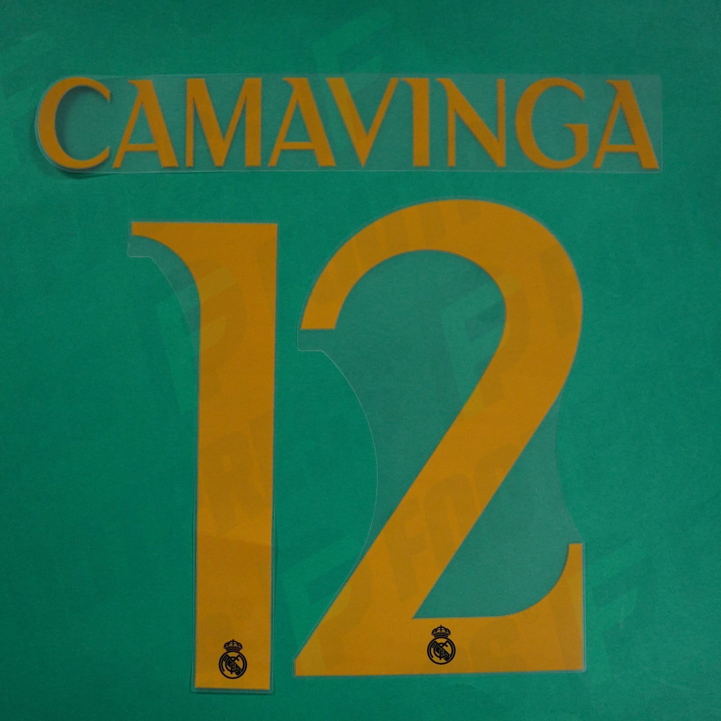 Flocage Officiel - Real Madrid, Camavinga, 2023/2024, Away, Orange