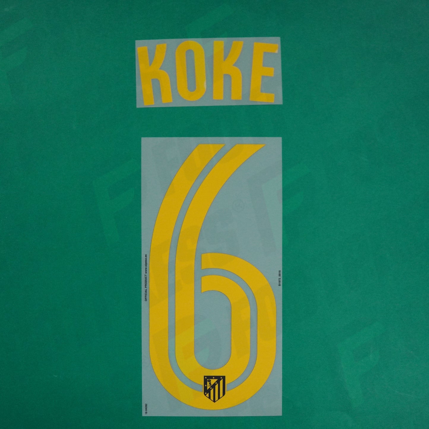 Flocage Officiel - Atletico Madrid, Koke, 2016/2017, Away, Jaune