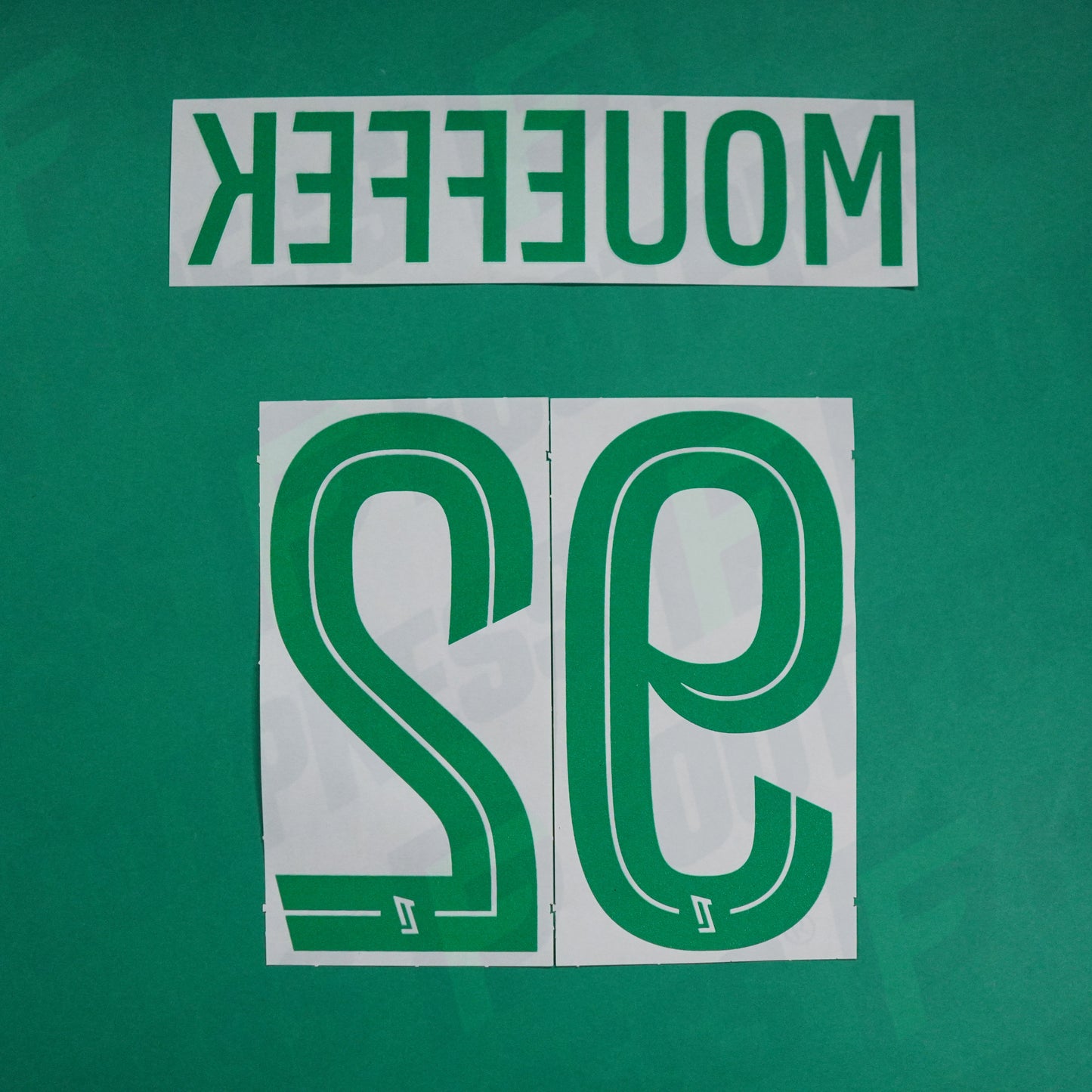 Flocage Officiel - AS Saint-Etienne, Moueffek, 2024/2025, Away, Vert/Blanc