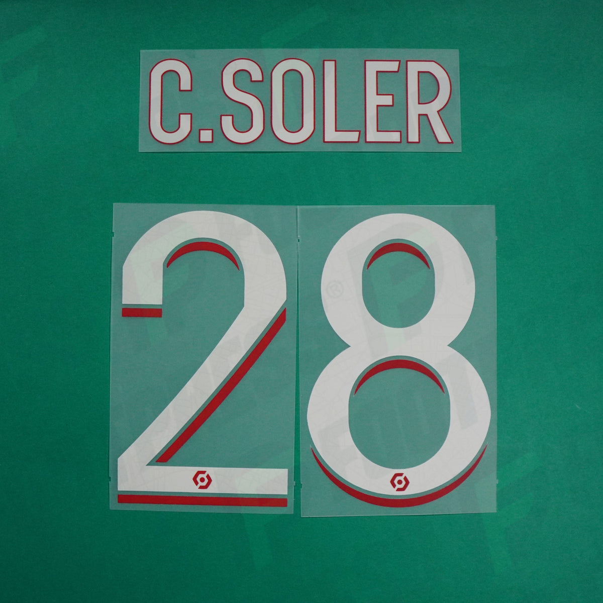 Flocage Officiel - Paris Saint-Germain, Carlos Soler, 2023/2024, Home, Blanc/Rouge