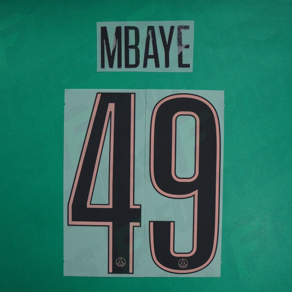 Flocage Officiel - Paris Saint-Germain, Mbaye, 2024/2025, Third LDC, Noir/Rose
