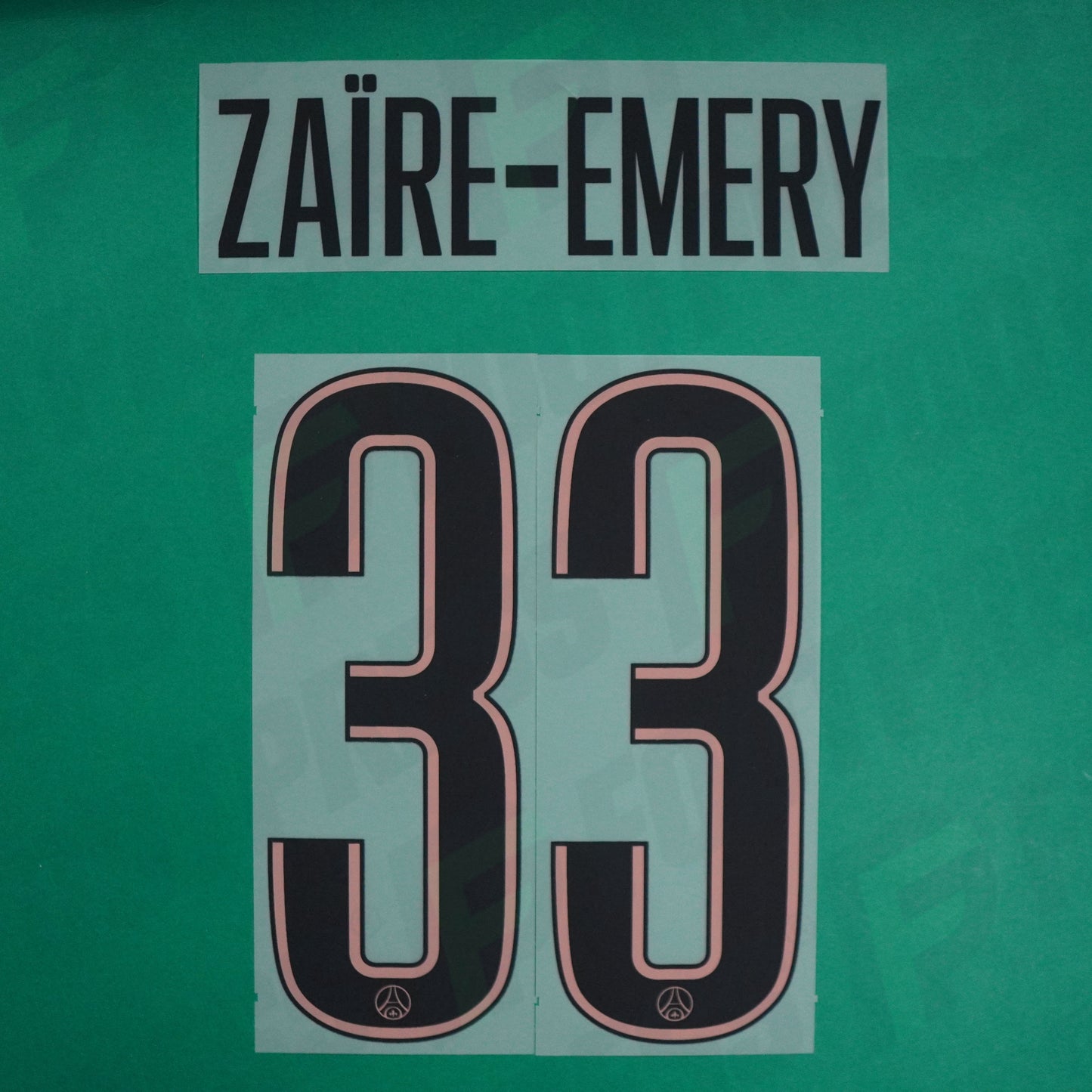 Flocage Officiel - Paris Saint-Germain, Zaïre-Emery, 2024/2025, Third LDC, Noir/Rose