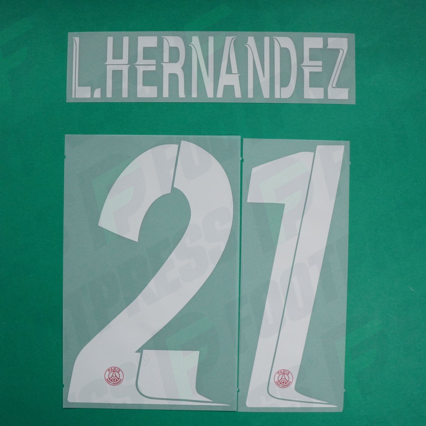 Flocage Officiel - Paris Saint-Germain, Lucas Hernandez, 2023/2024, Home LDC, Blanc/Rouge