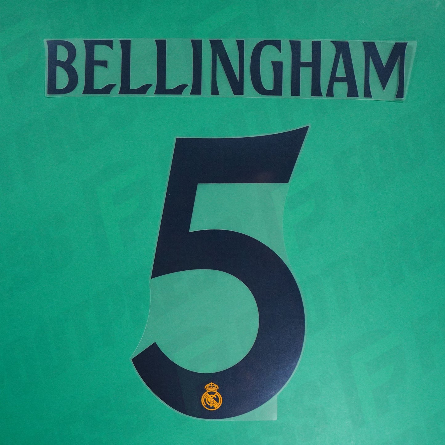 Flocage Officiel - Real Madrid, Bellingham, 2024/2025, Away, Bleu pailleté/Orange