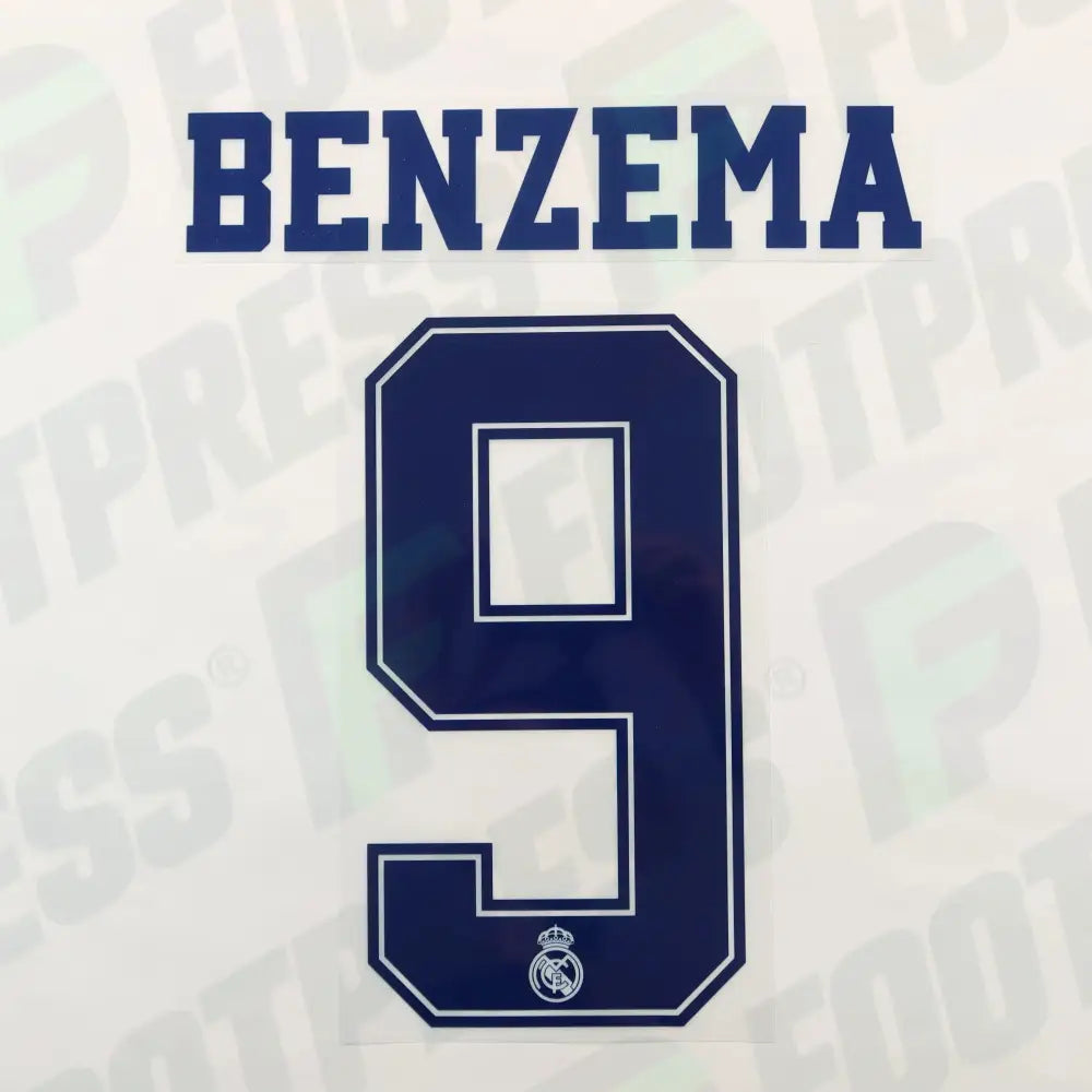 Flocado Oficial - Real Madrid, Benzema, 2019/2020, Tercera, Azul