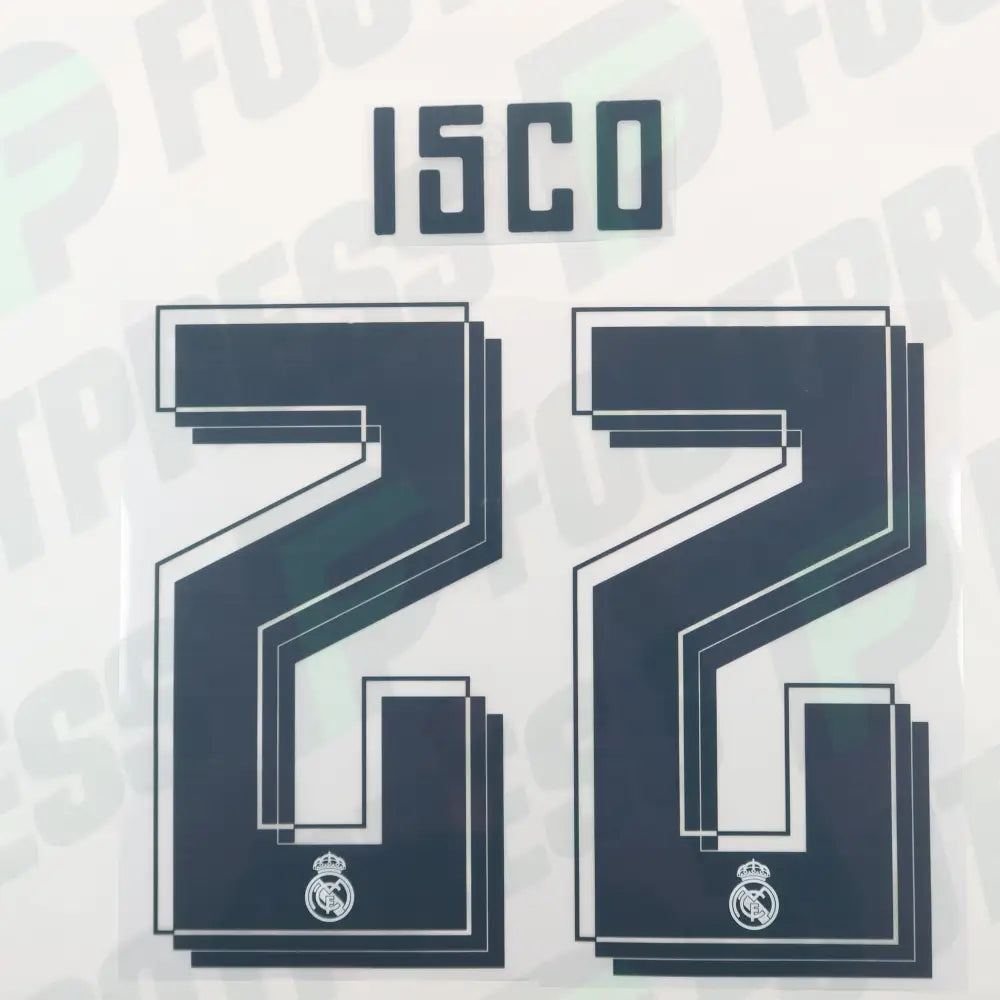 Official Nameset - Real Madrid, Isco, 2015/2016, Home, Black