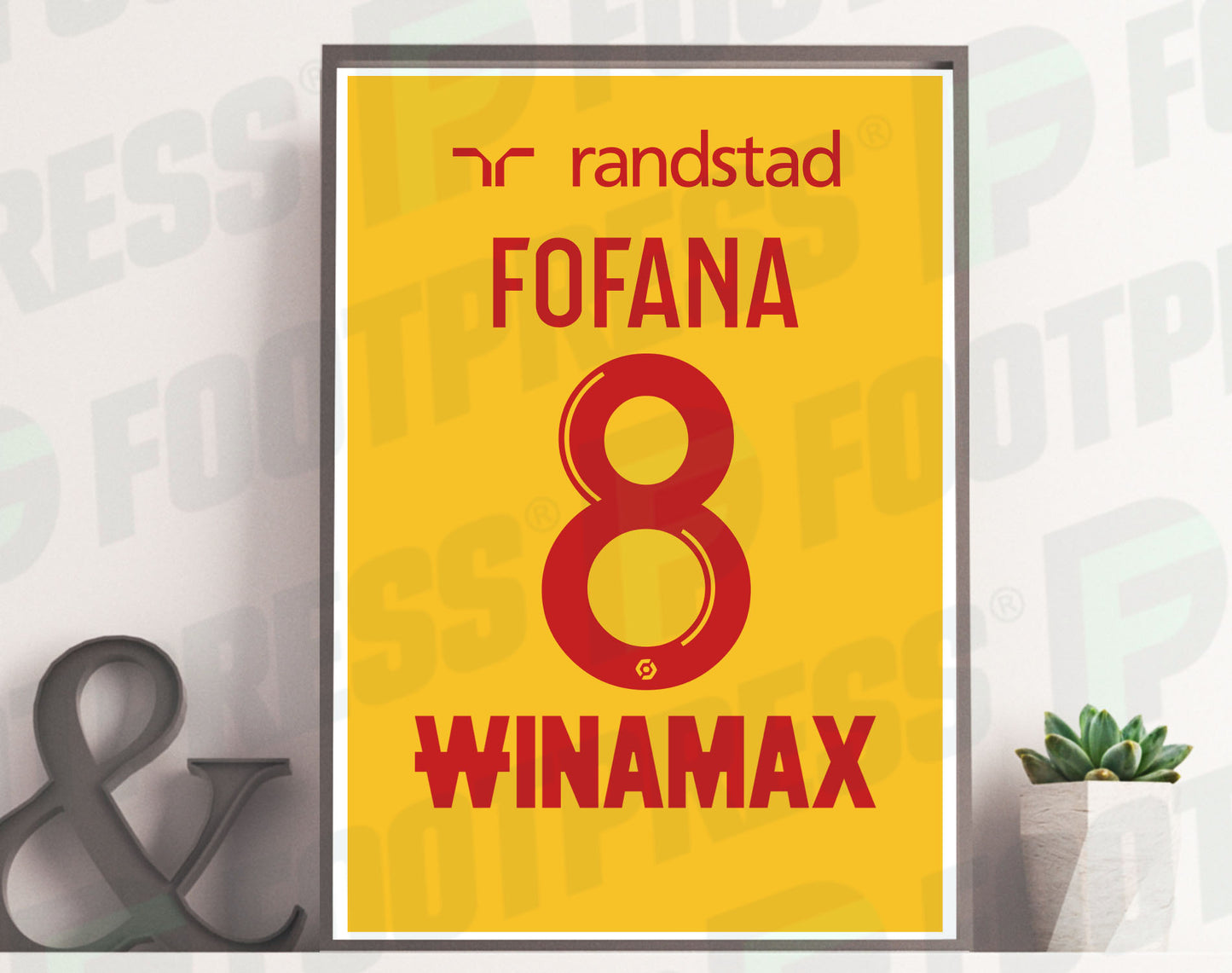 Affiche Seko Fofana RC Lens 2022/2023 Domicile - Ligue 1 - Maillot Face arrière