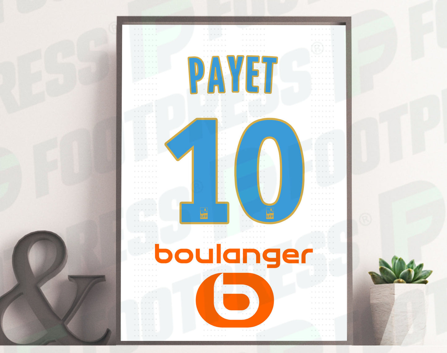 Affiche Dimitri Payet Olympique de Marseille 2017/2018 - Ligue 1 - Maillot Face arrière