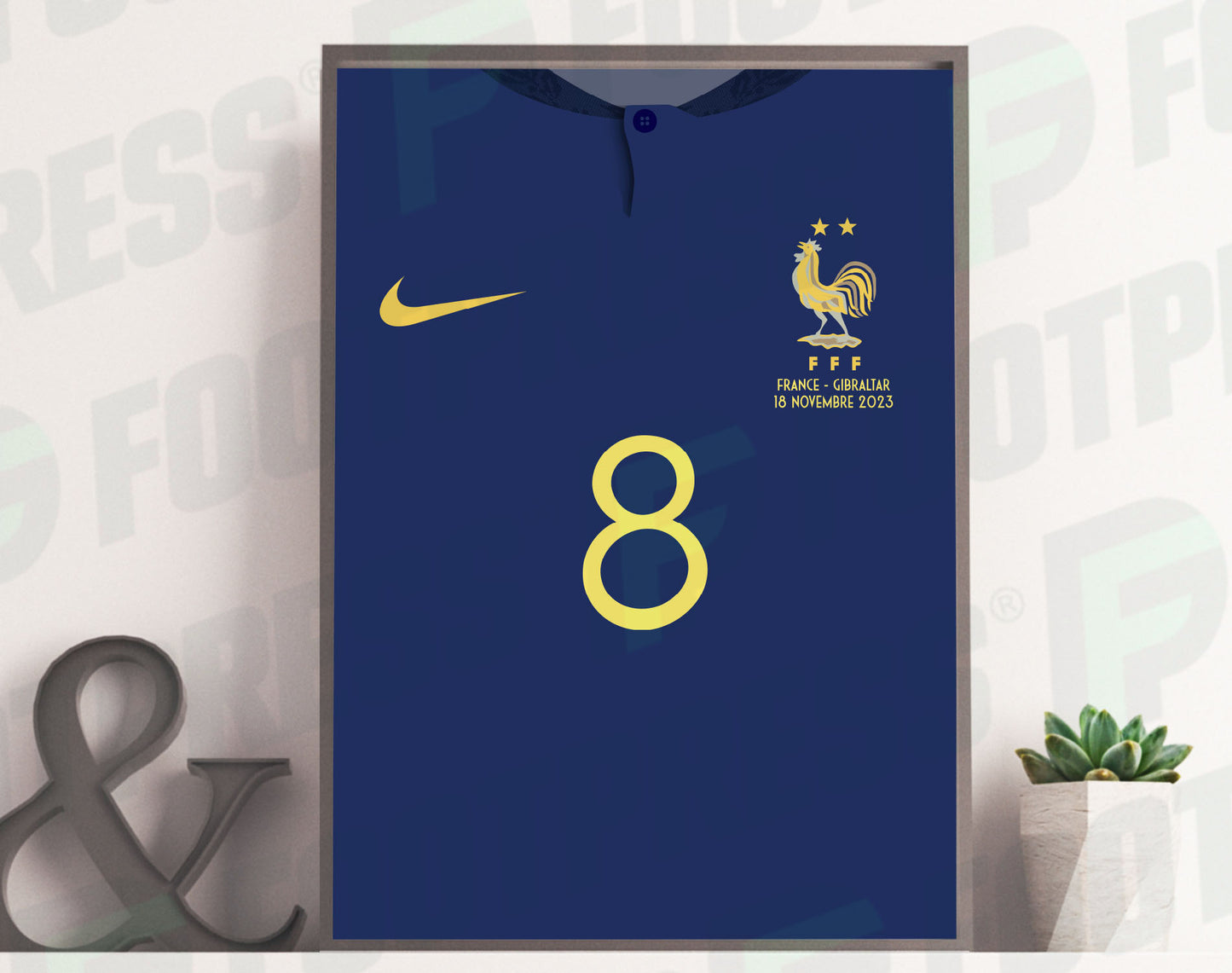 Affiche France 2022 Domicile - Euro 2024 - Maillot Face avant (Warren Zaïre-Emery)