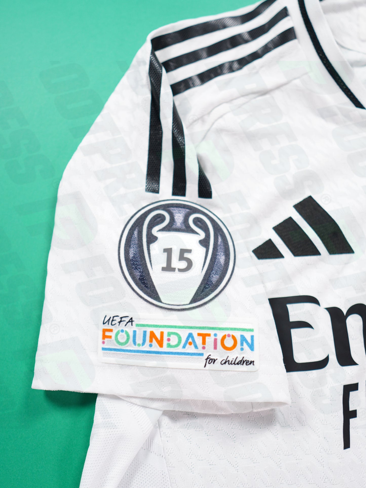 Maillot Officiel - Real Madrid, 2024/2025, Home, Player Boutique, (L), Flocage Mbappé, Patchs Champions League Titleholder 15 + Foundation, BNWT